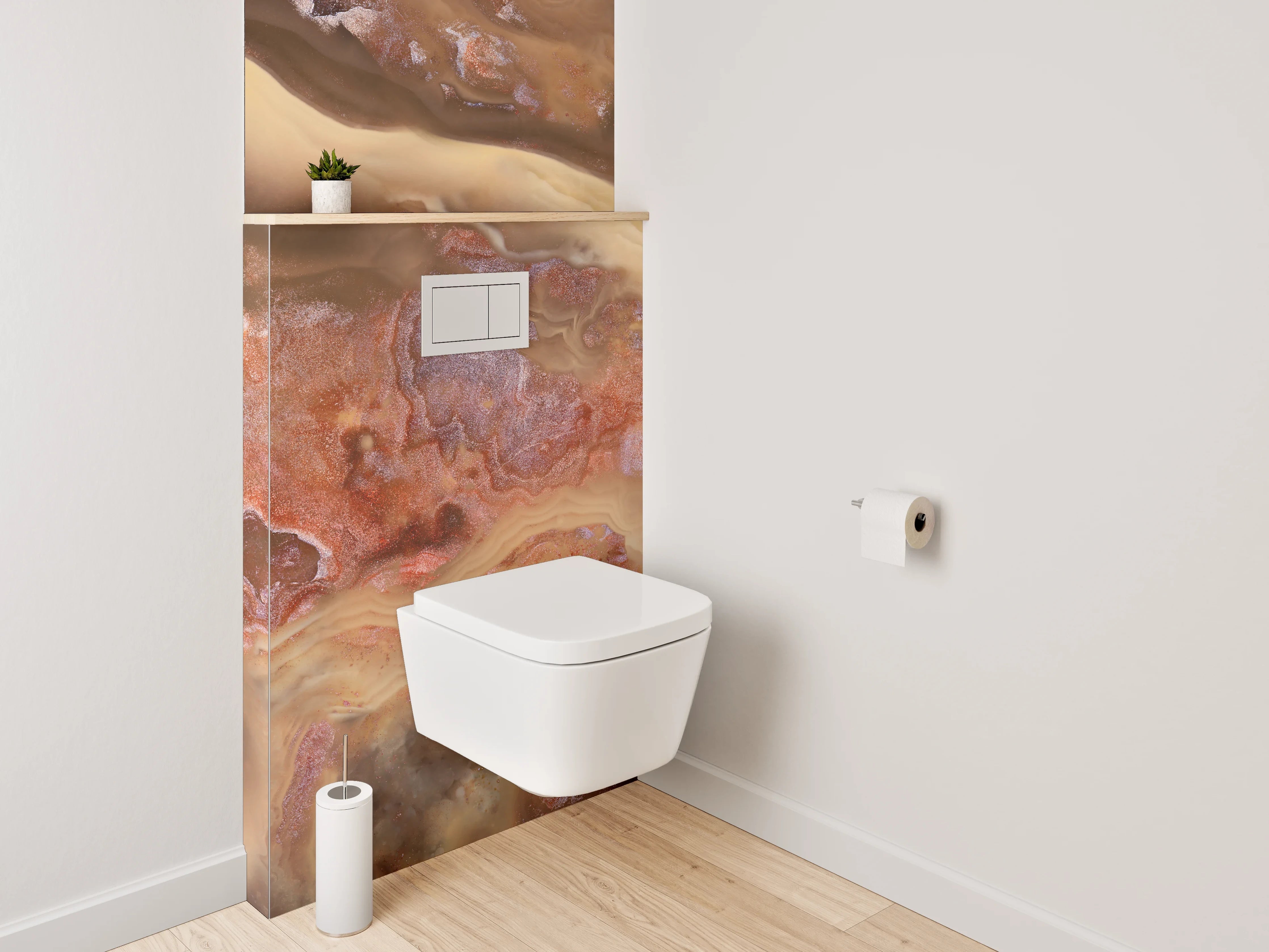 WC-Rückwand - Eleganter Onyx-Marmor Look
