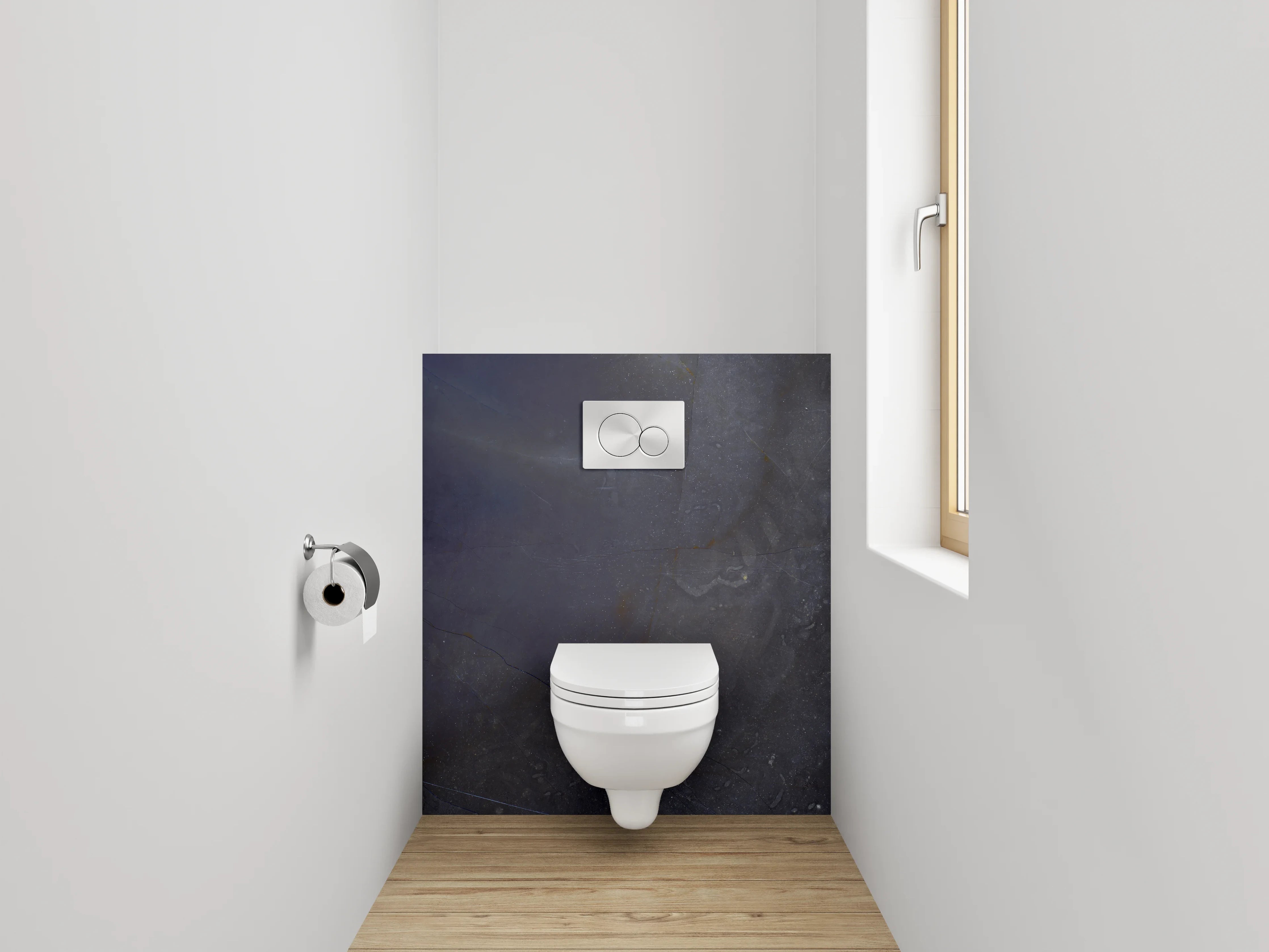 WC-Rückwand - Eleganter dunkelblauer Schiefer-Look