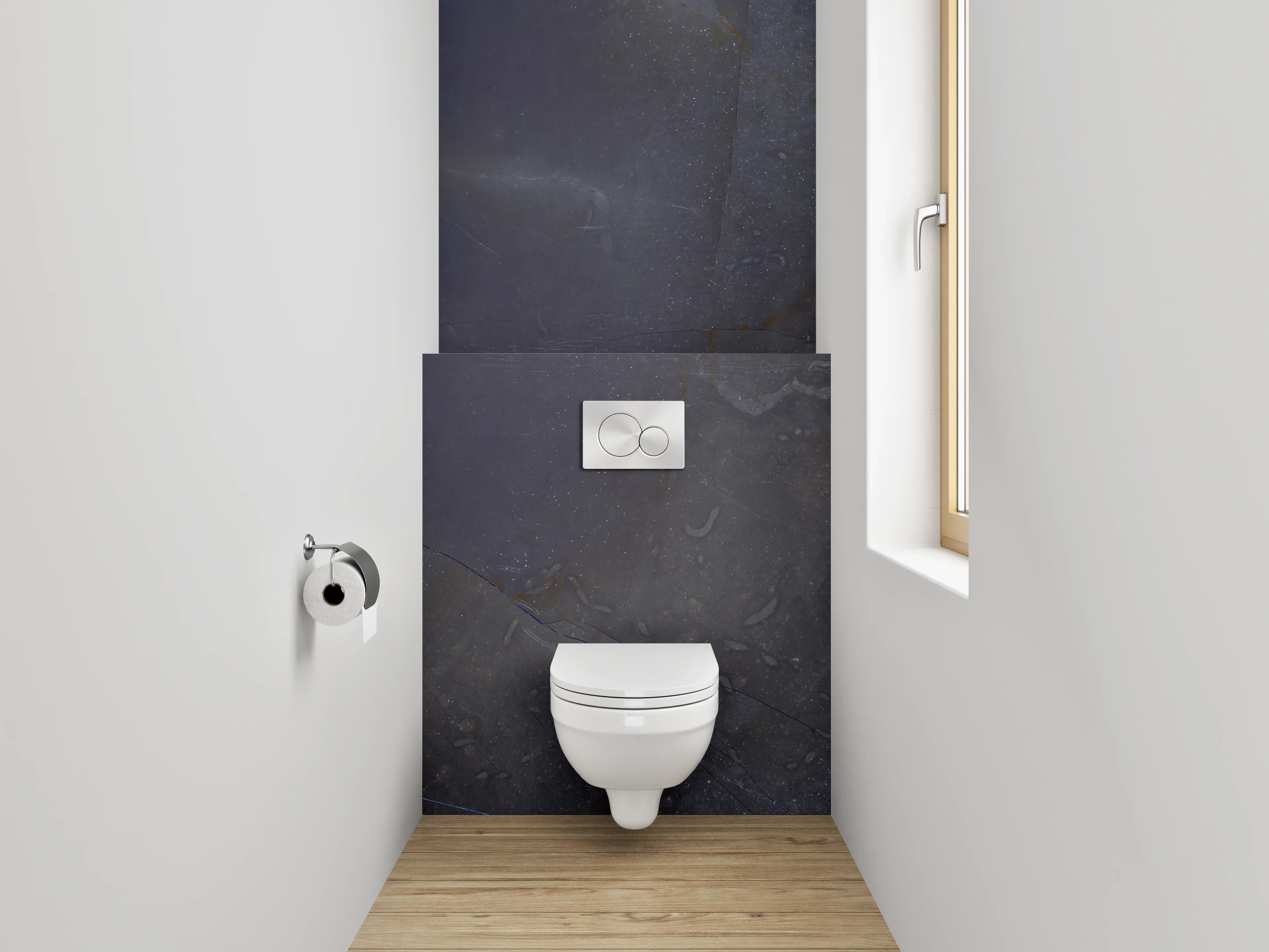 WC-Rückwand - Eleganter dunkelblauer Schiefer-Look