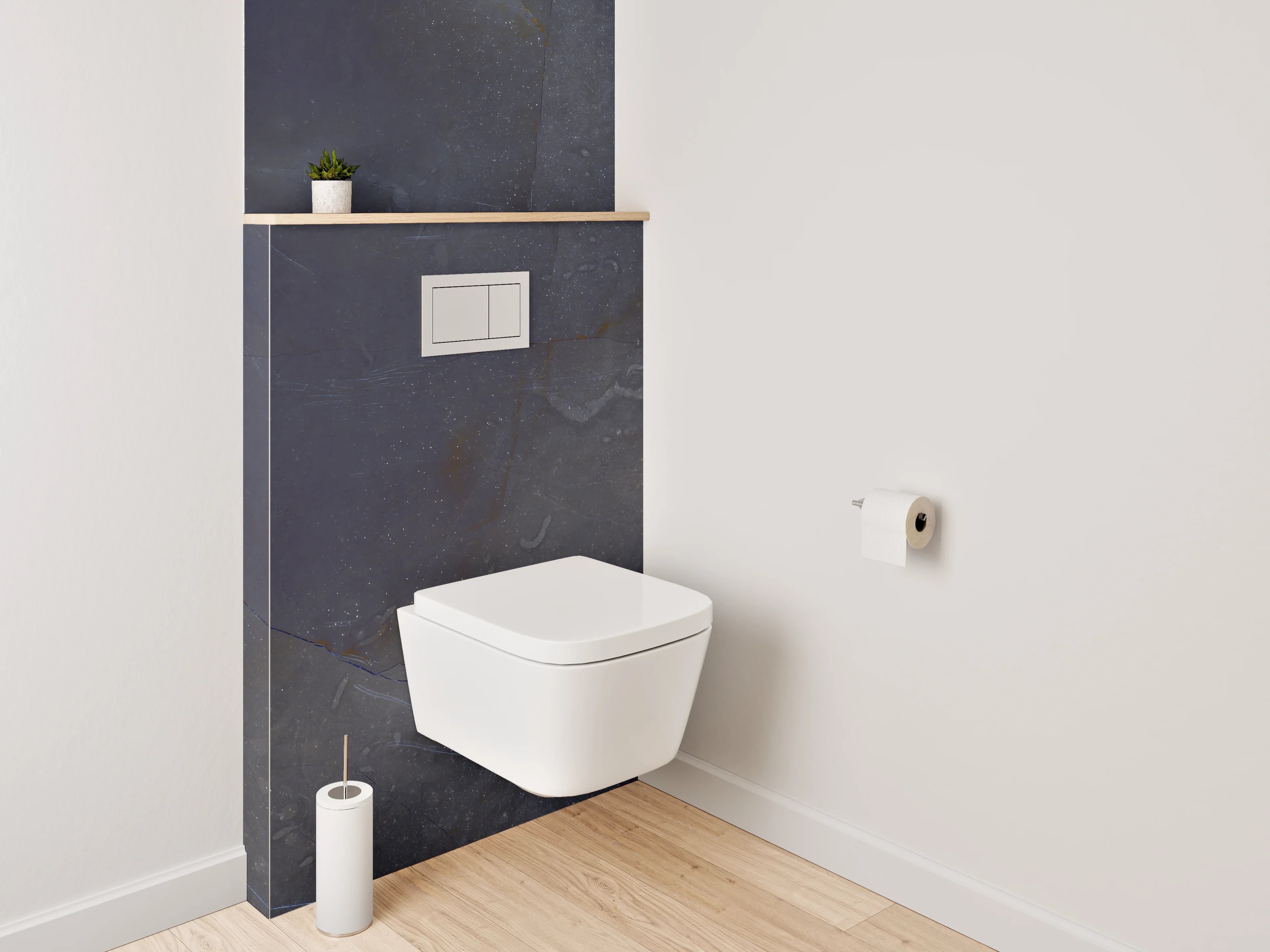 WC-Rückwand - Eleganter dunkelblauer Schiefer-Look