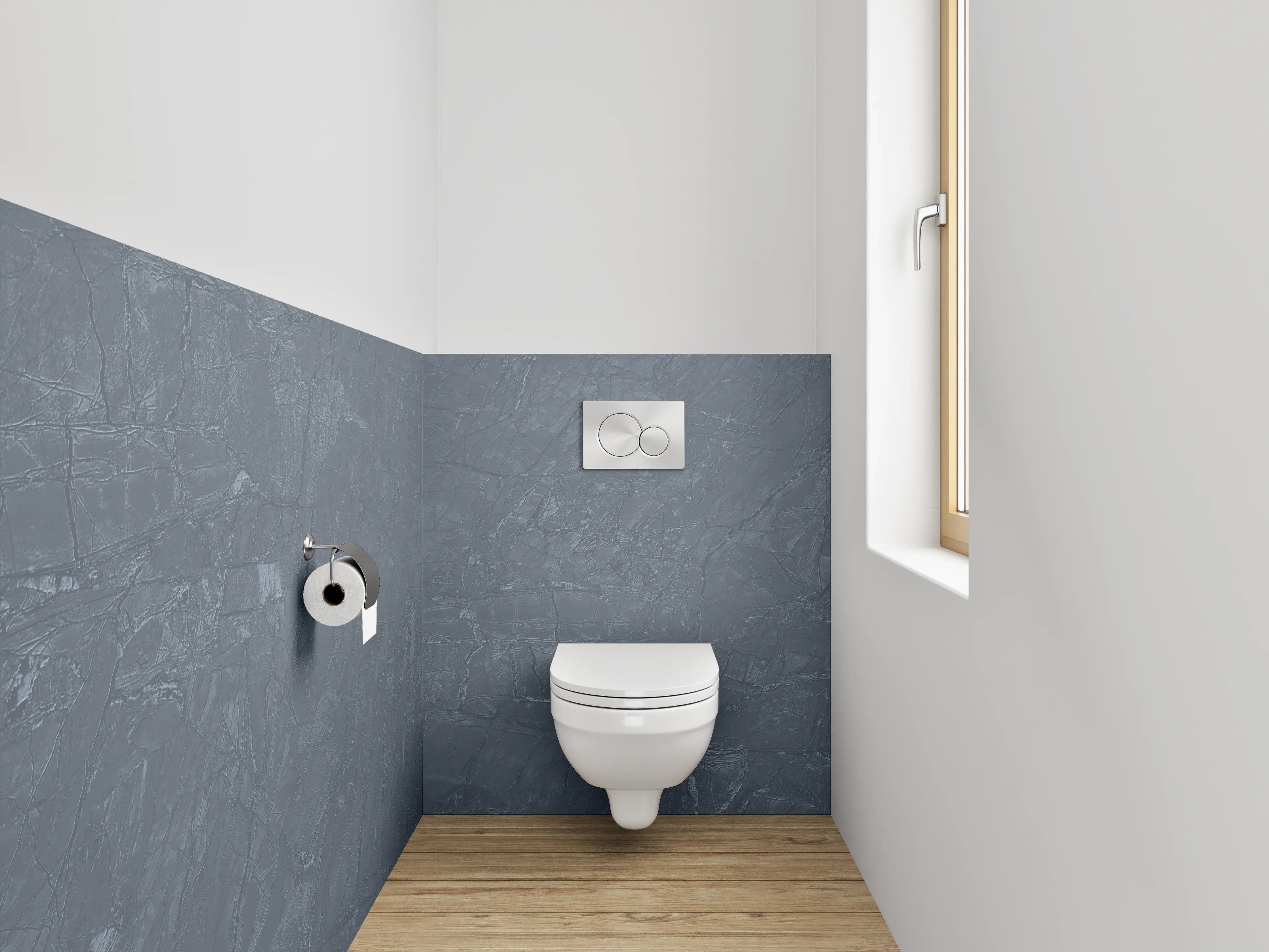 WC-Rückwand - Eleganter dunkler Schiefer-Look für Badezimmer