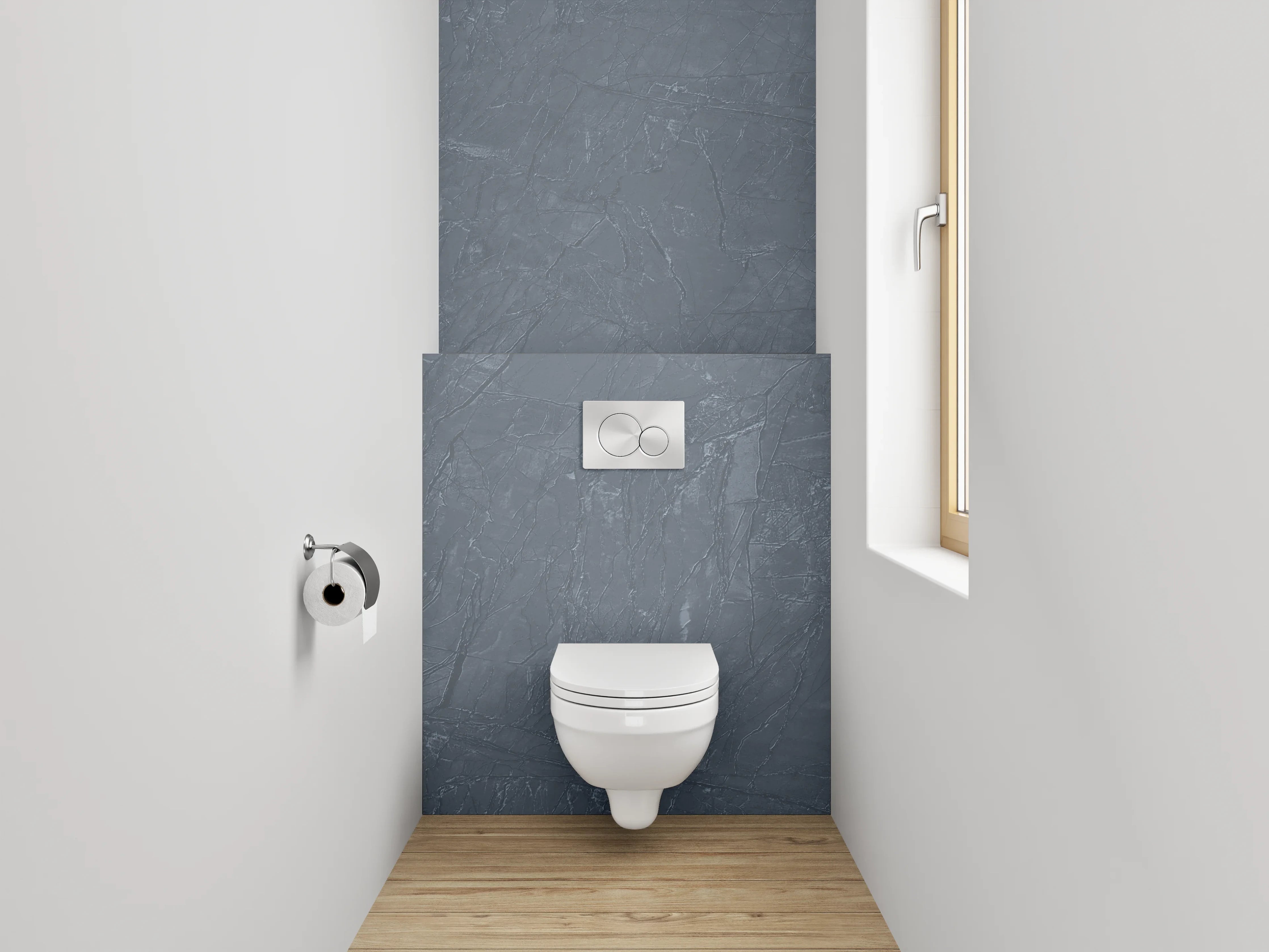WC-Rückwand - Eleganter dunkler Schiefer-Look für Badezimmer