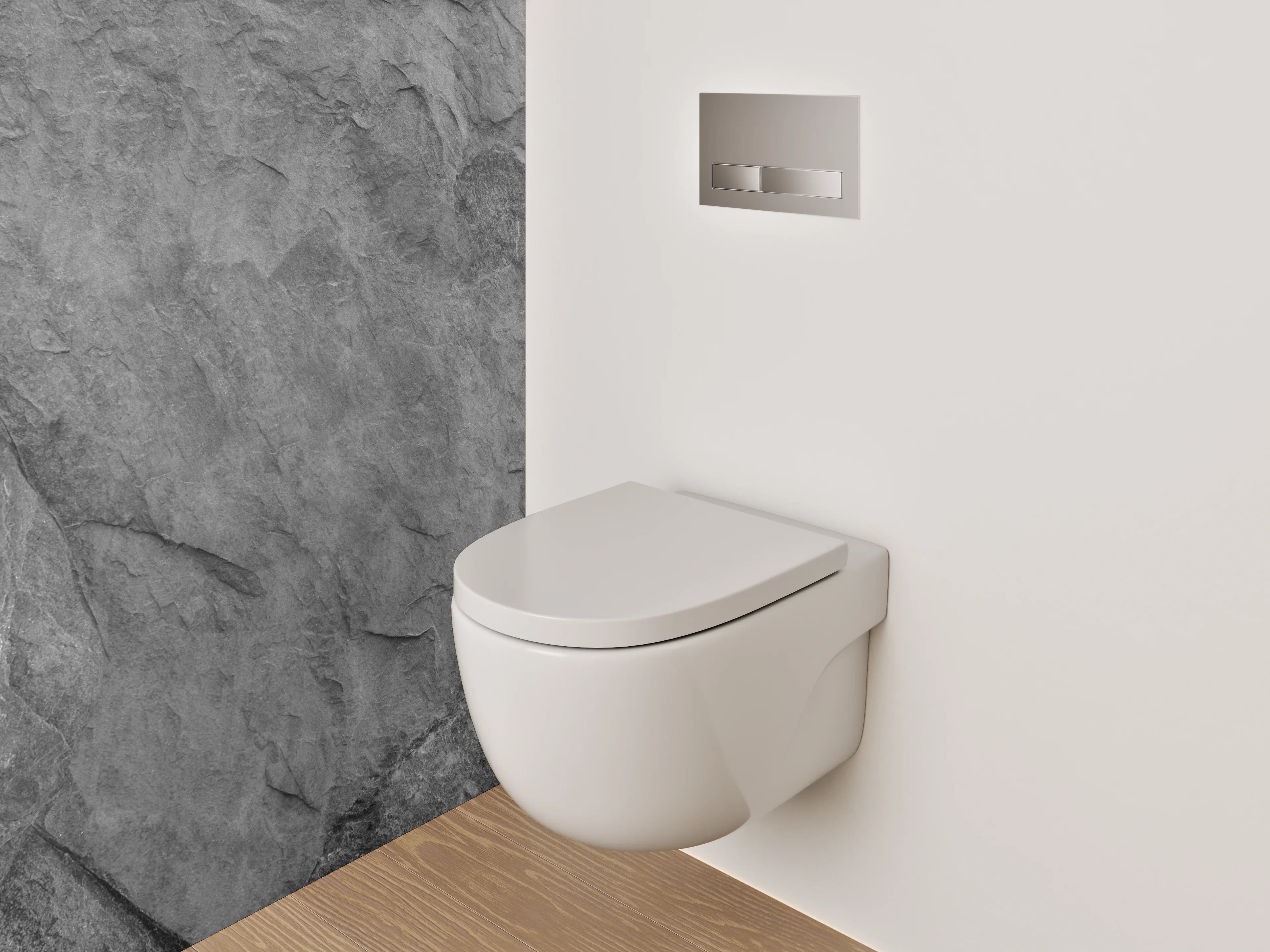 WC-Rückwand - Eleganter grauer Schiefer-Look