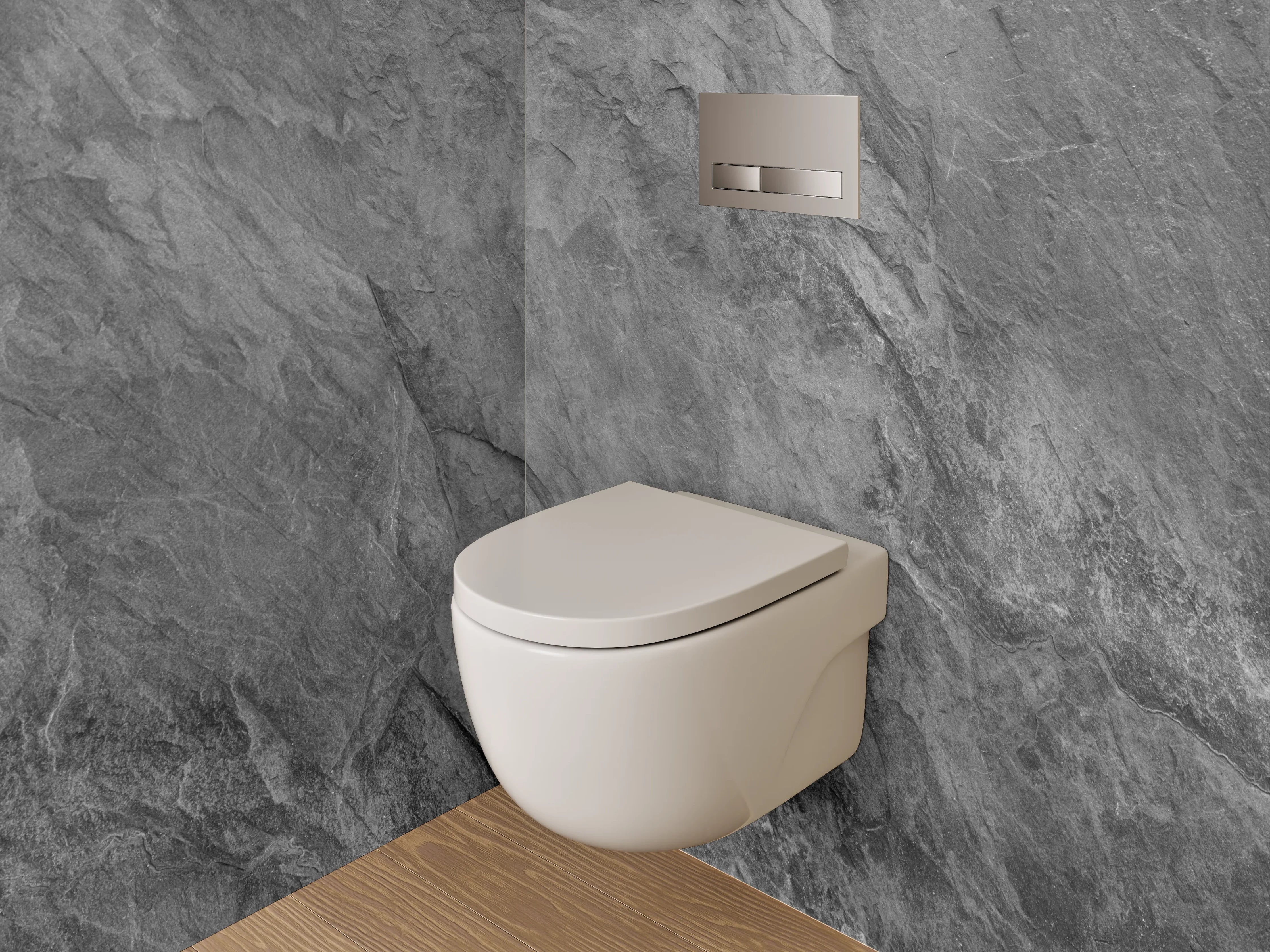 WC-Rückwand - Eleganter grauer Schiefer-Look