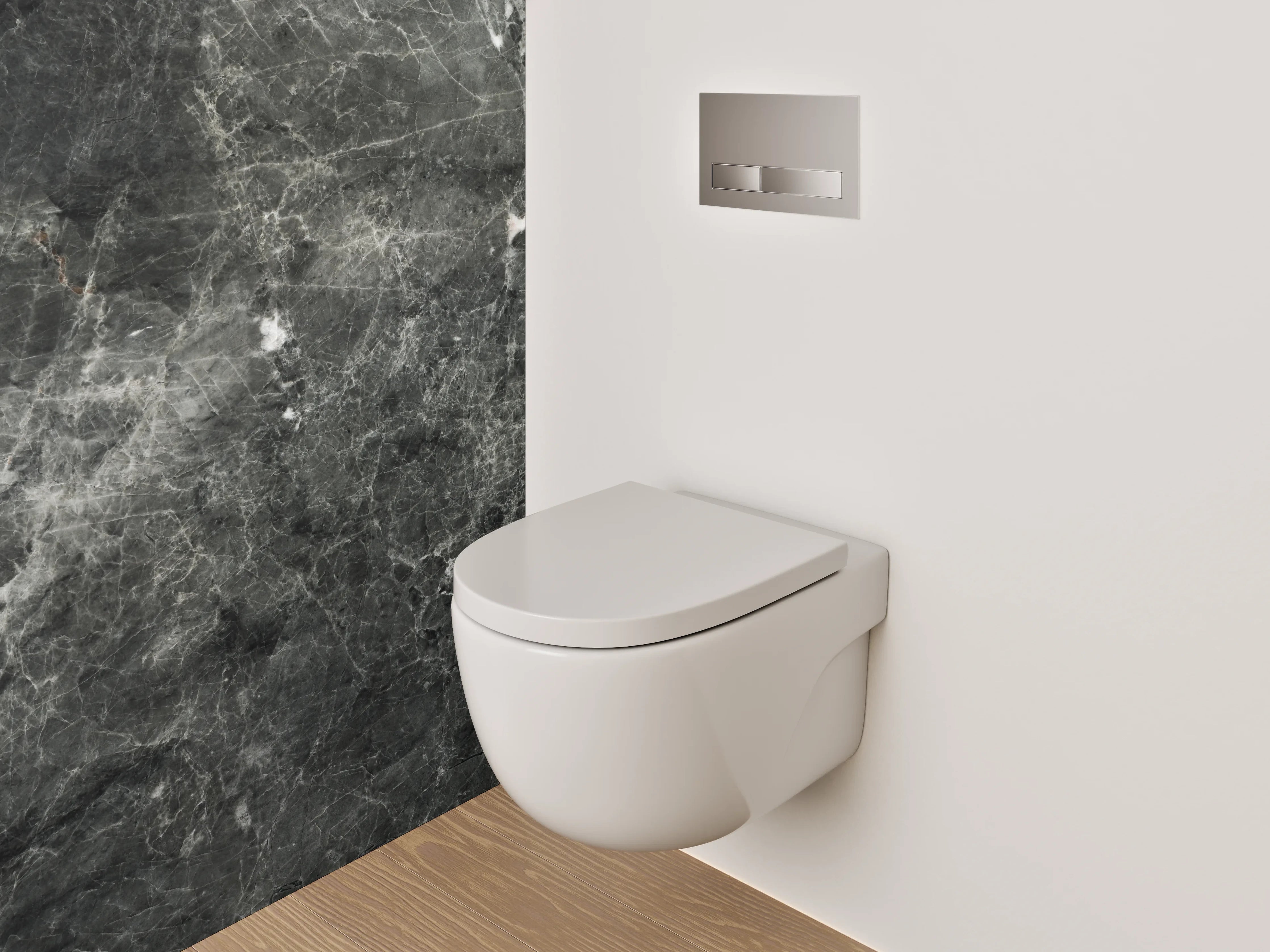 WC-Rückwand - Eleganter schwarzer Marmorlook