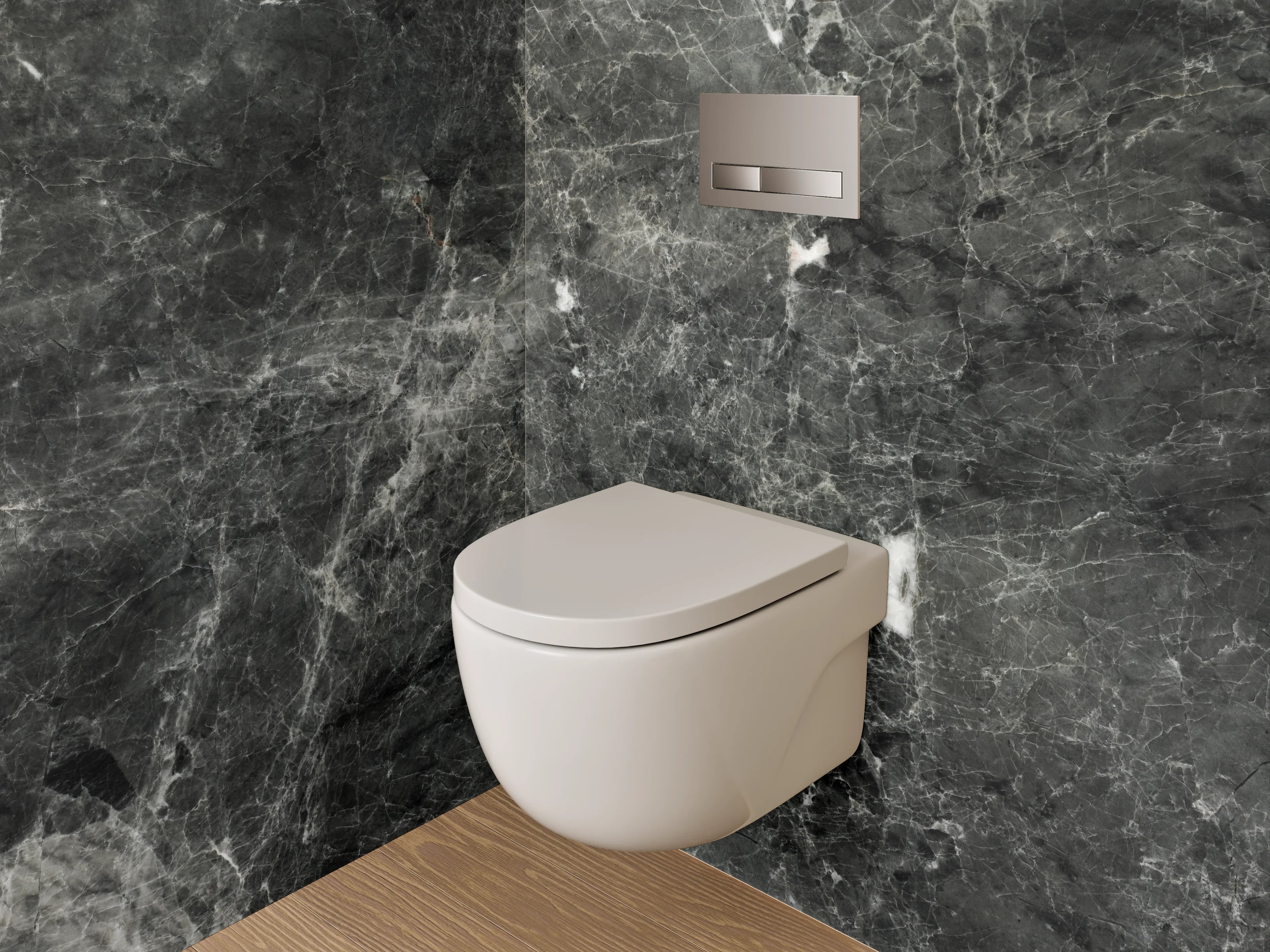 WC-Rückwand - Eleganter schwarzer Marmorlook
