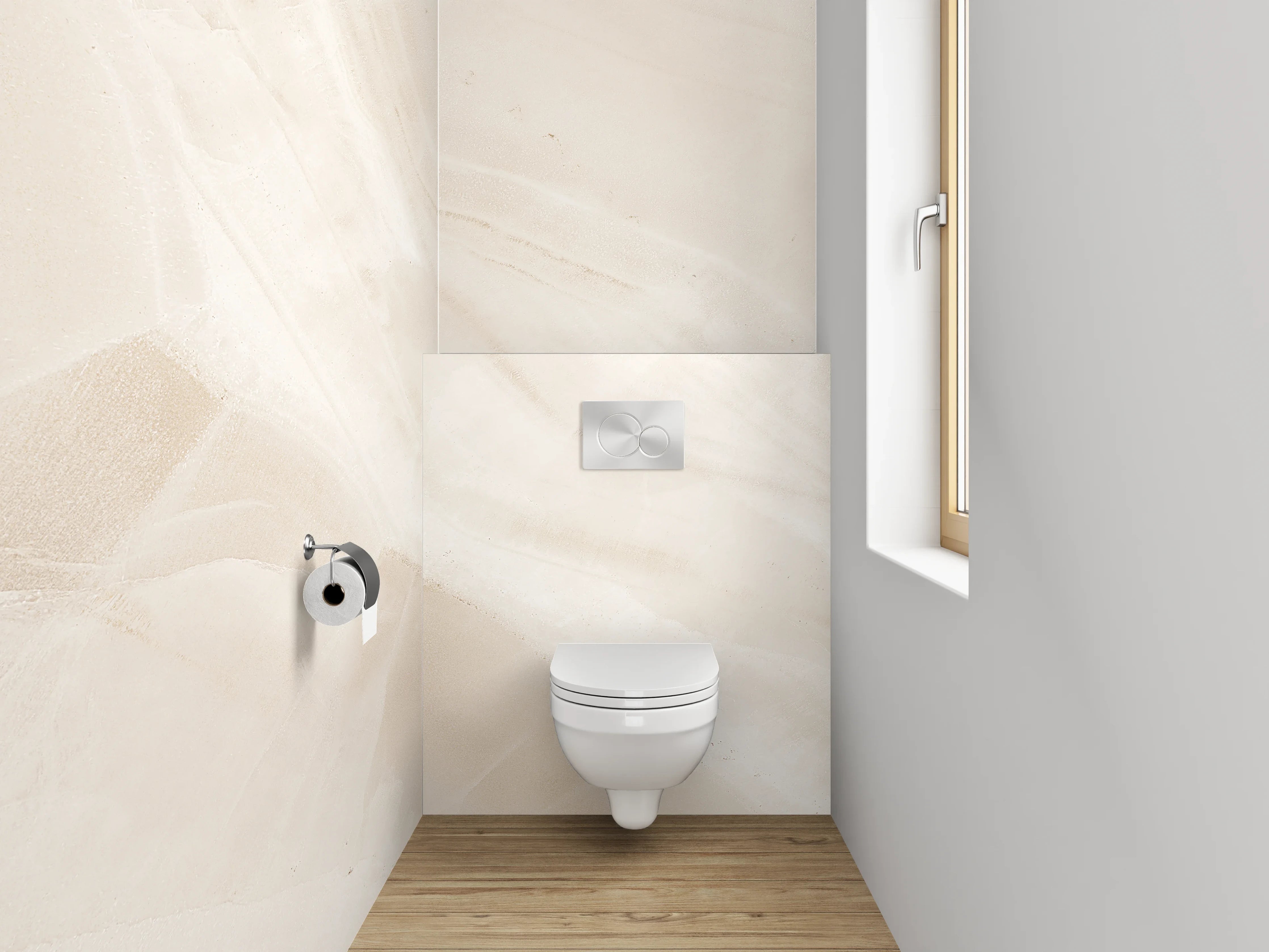 WC-Rückwand - Eleganter weißer Marmor-Look