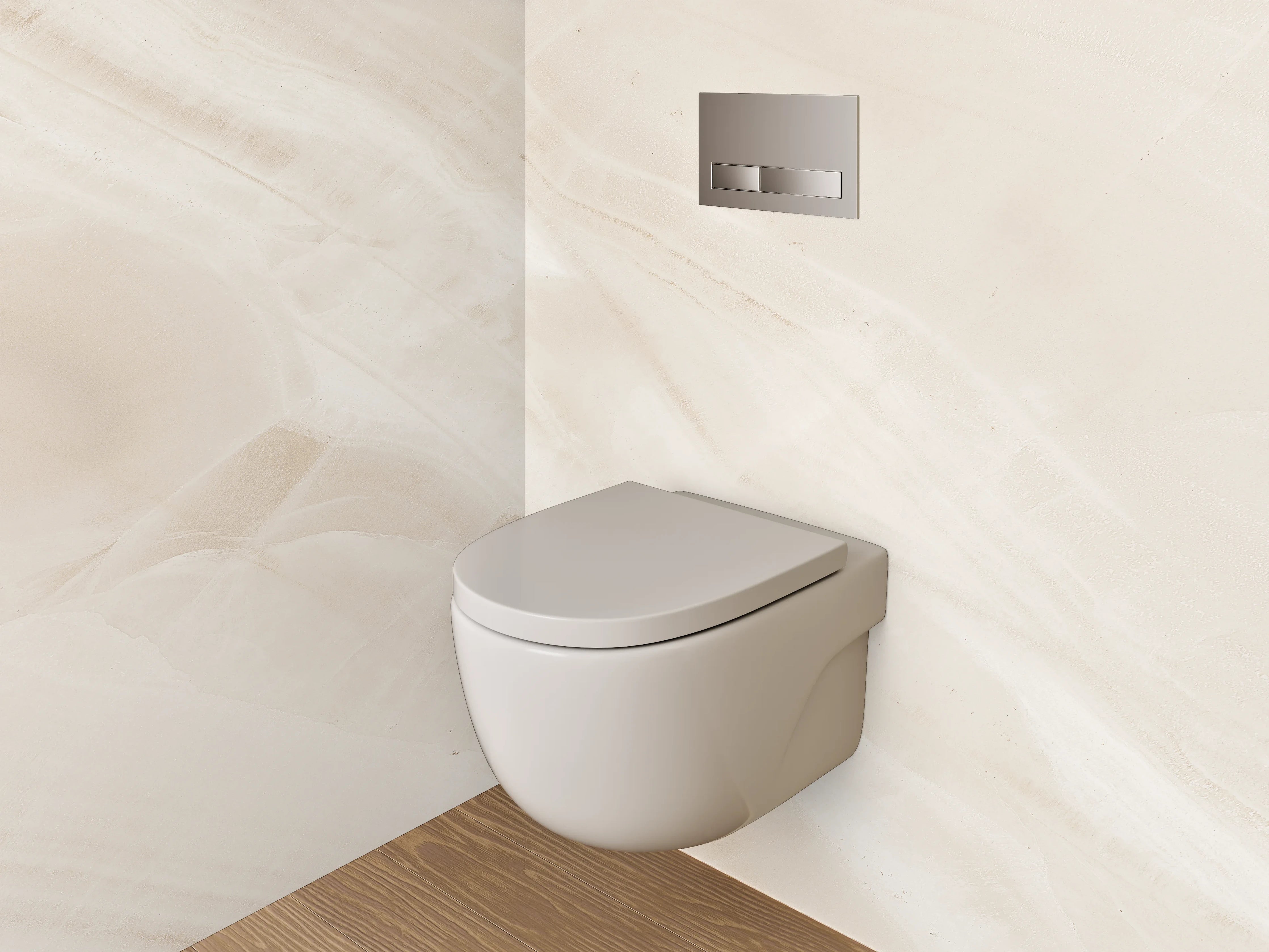 WC-Rückwand - Eleganter weißer Marmor-Look