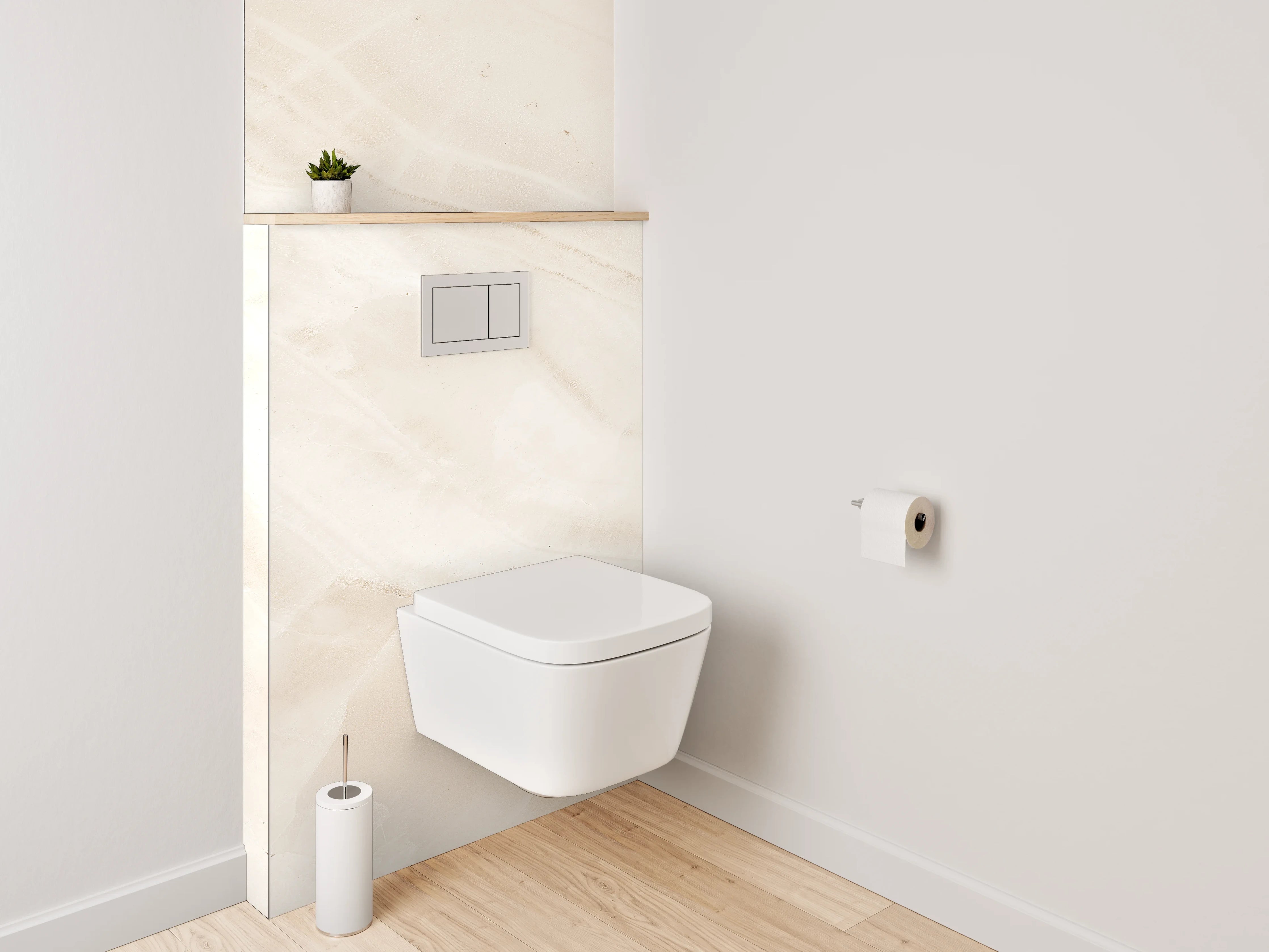 WC-Rückwand - Eleganter weißer Marmor-Look