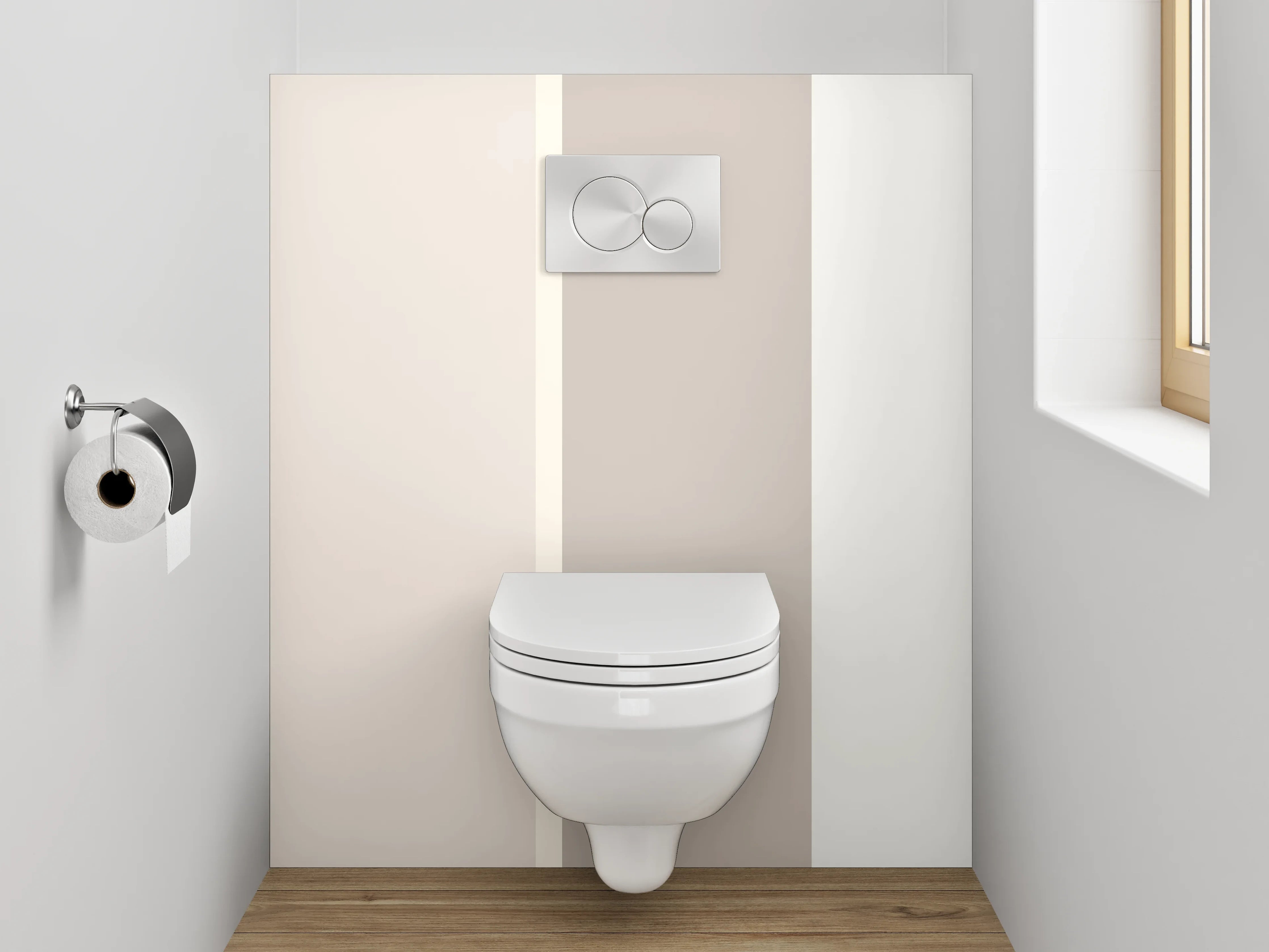 WC-Rückwand - Elegantes Beige und Creme Design
