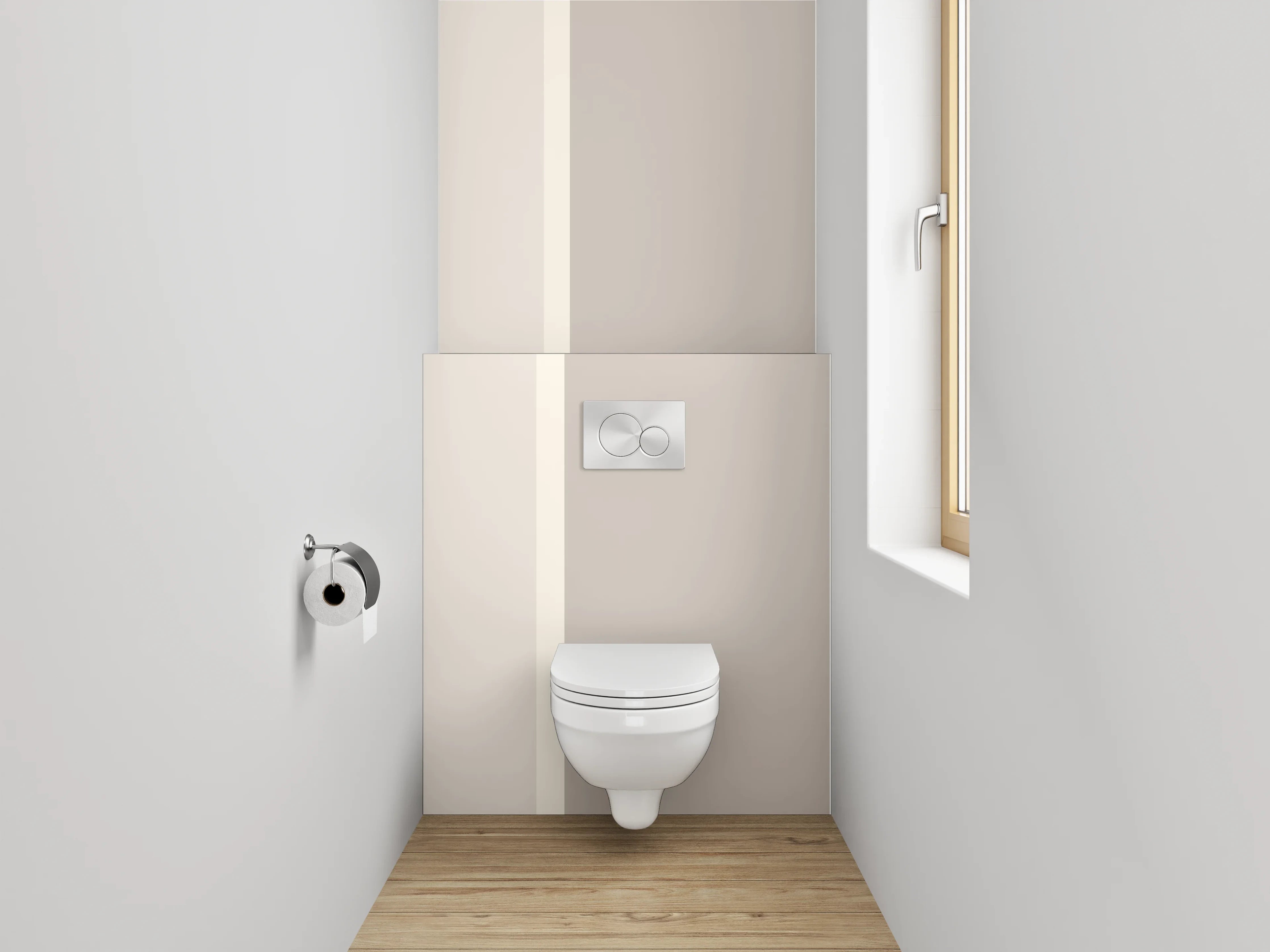 WC-Rückwand - Elegantes Beige und Creme Design