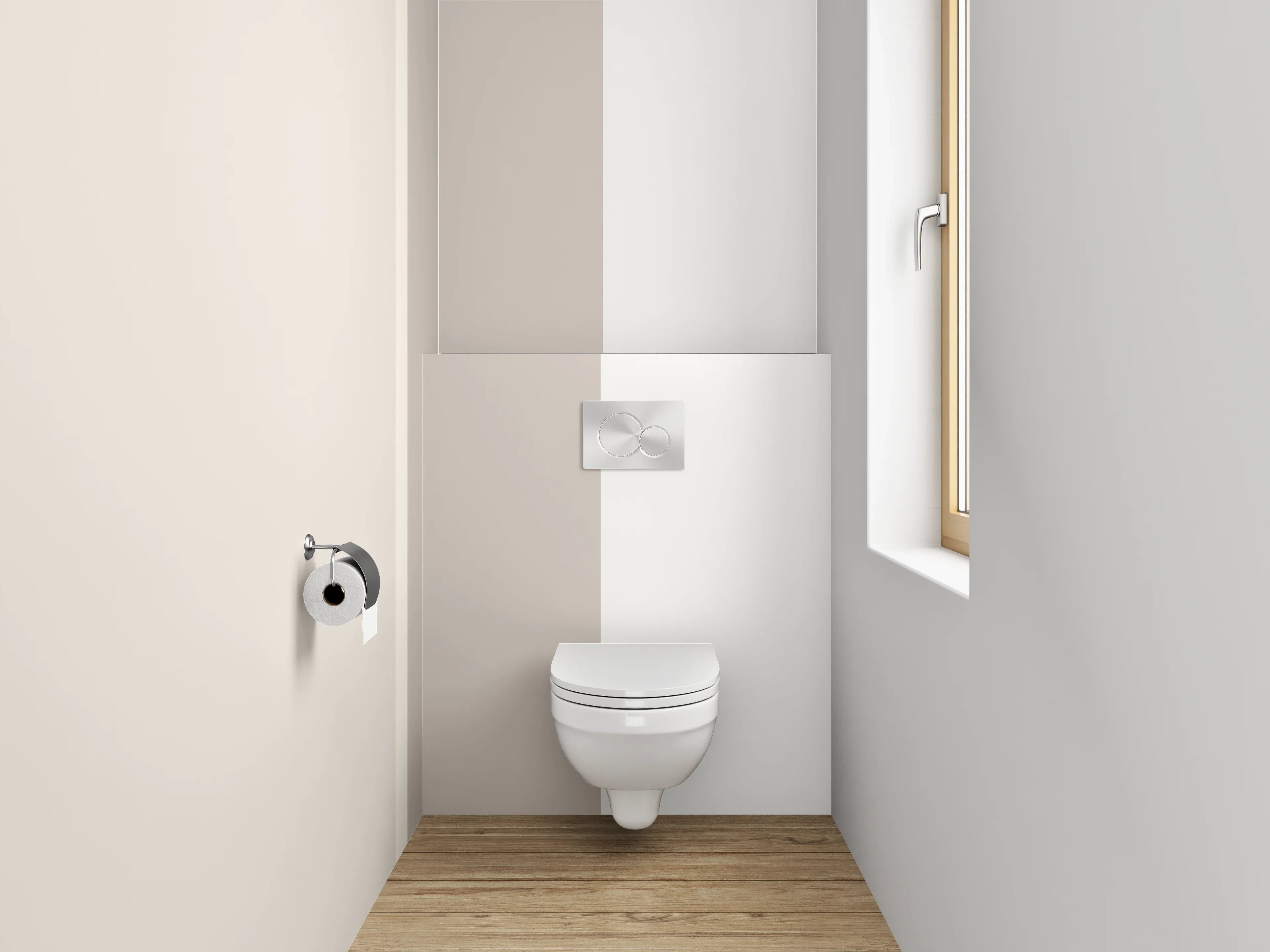 WC-Rückwand - Elegantes Beige und Creme Design