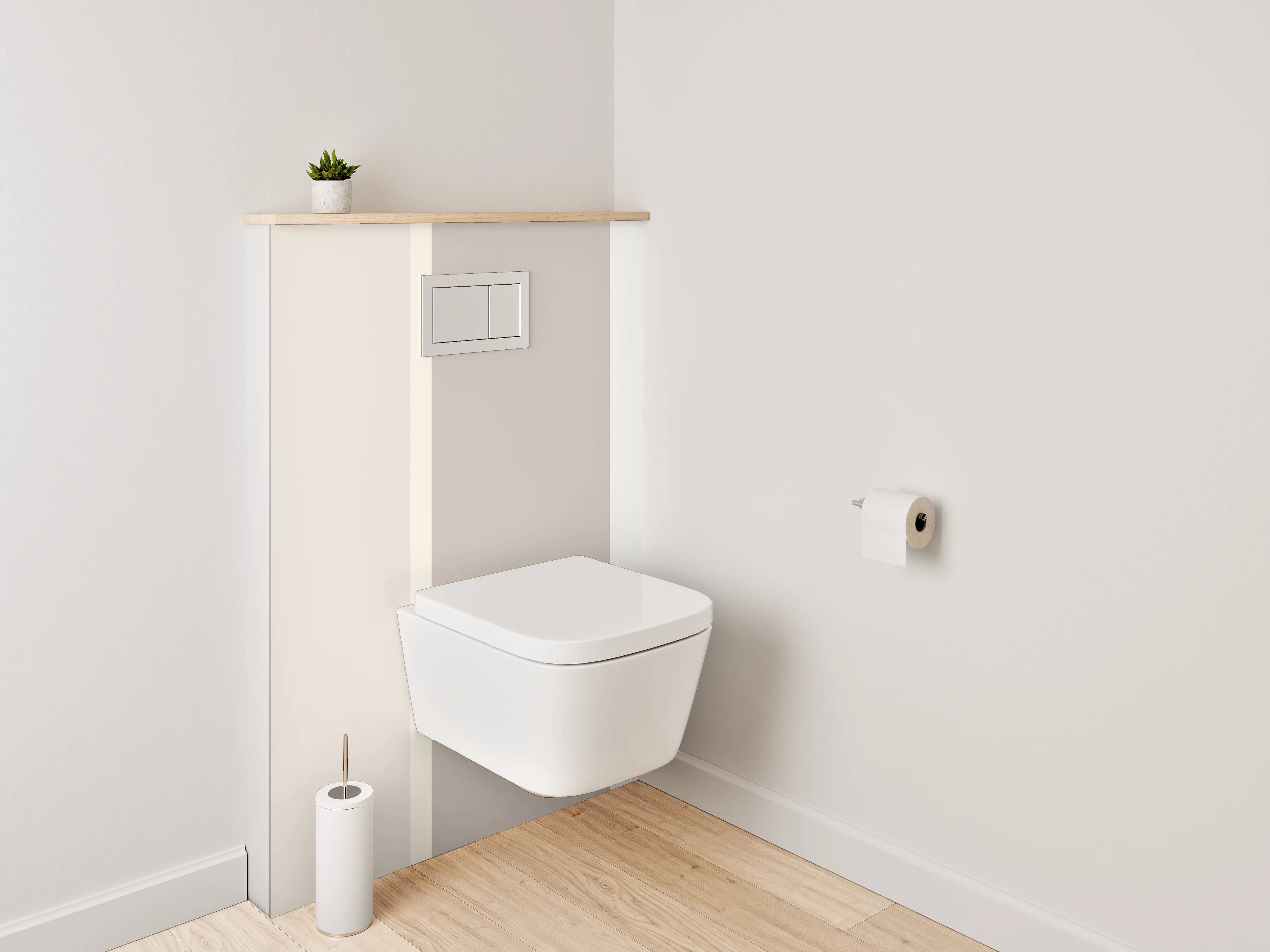 WC-Rückwand - Elegantes Beige und Creme Design