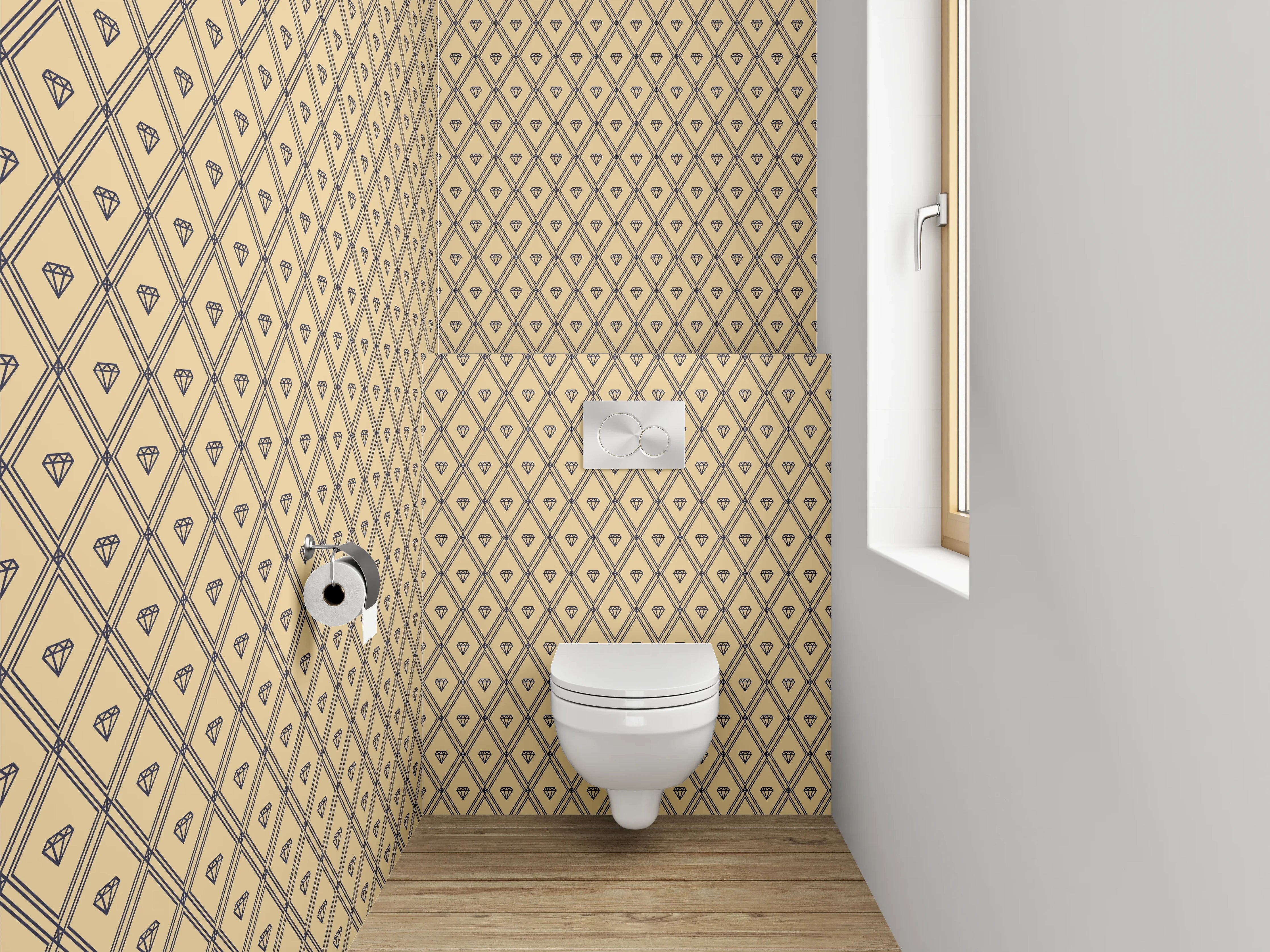 WC-Rückwand - Elegantes Gold-Und-Graphit Muster