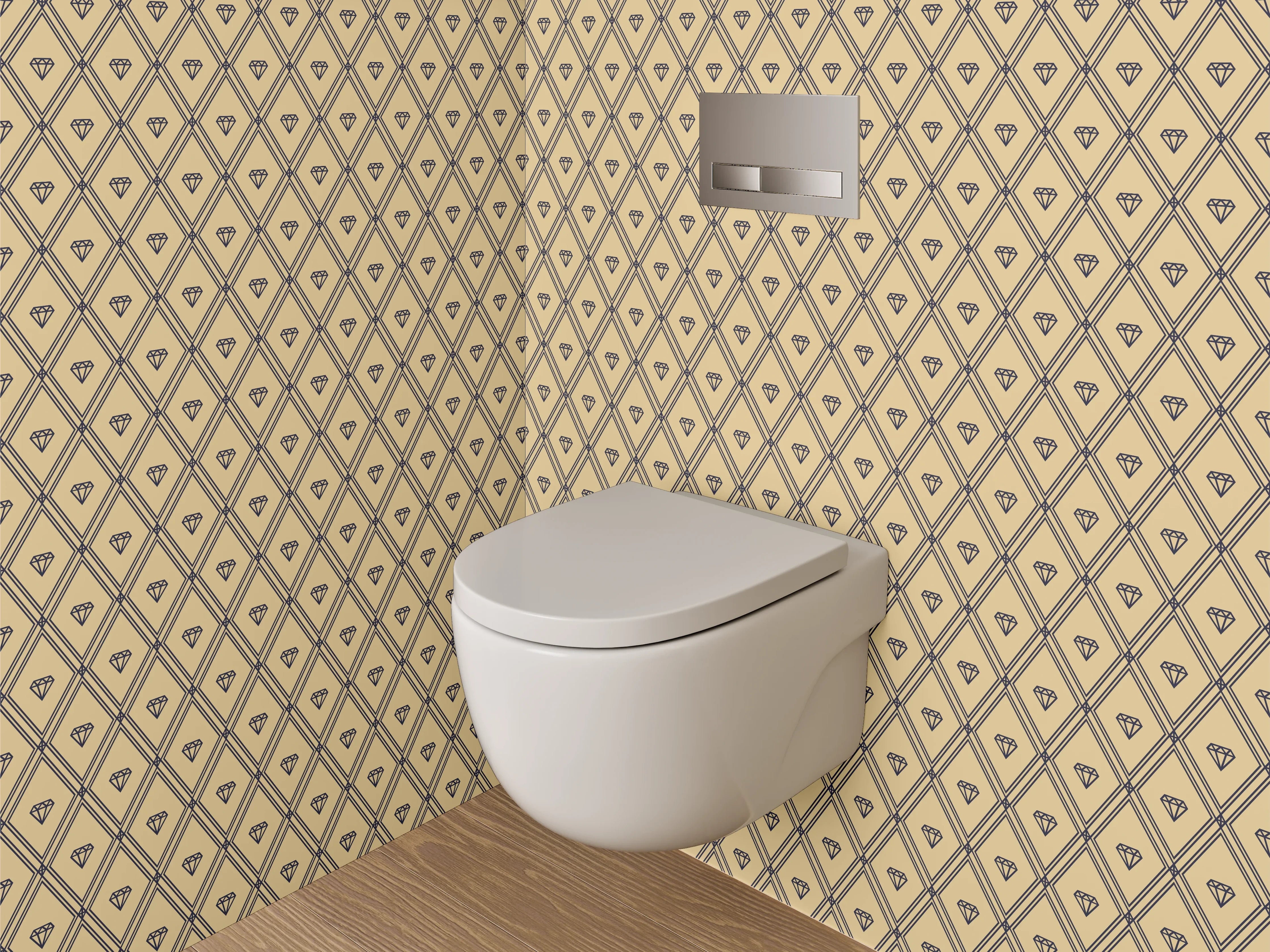 WC-Rückwand - Elegantes Gold-Und-Graphit Muster