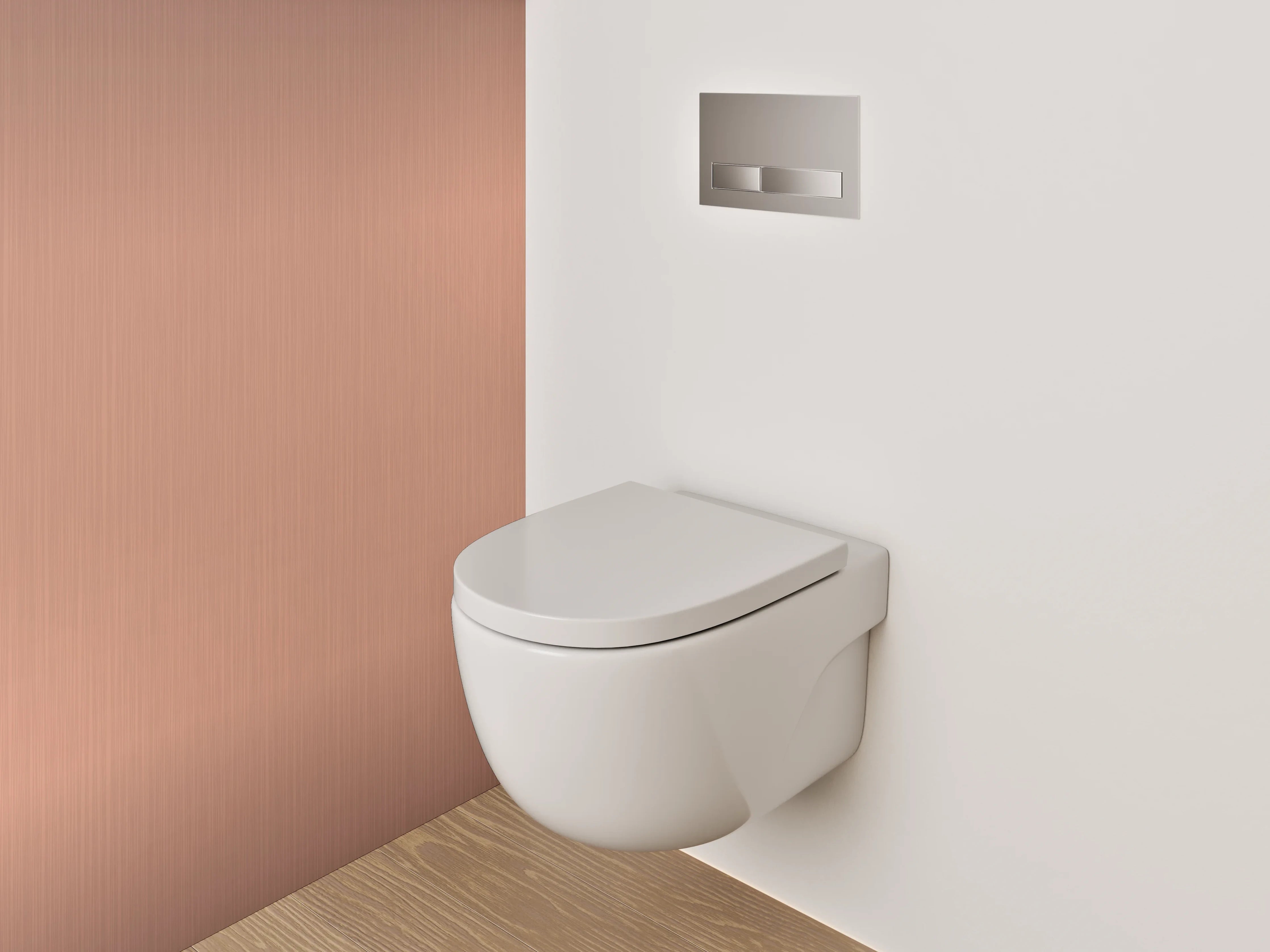 WC-Rückwand - Elegantes Kupfer-Metall Design