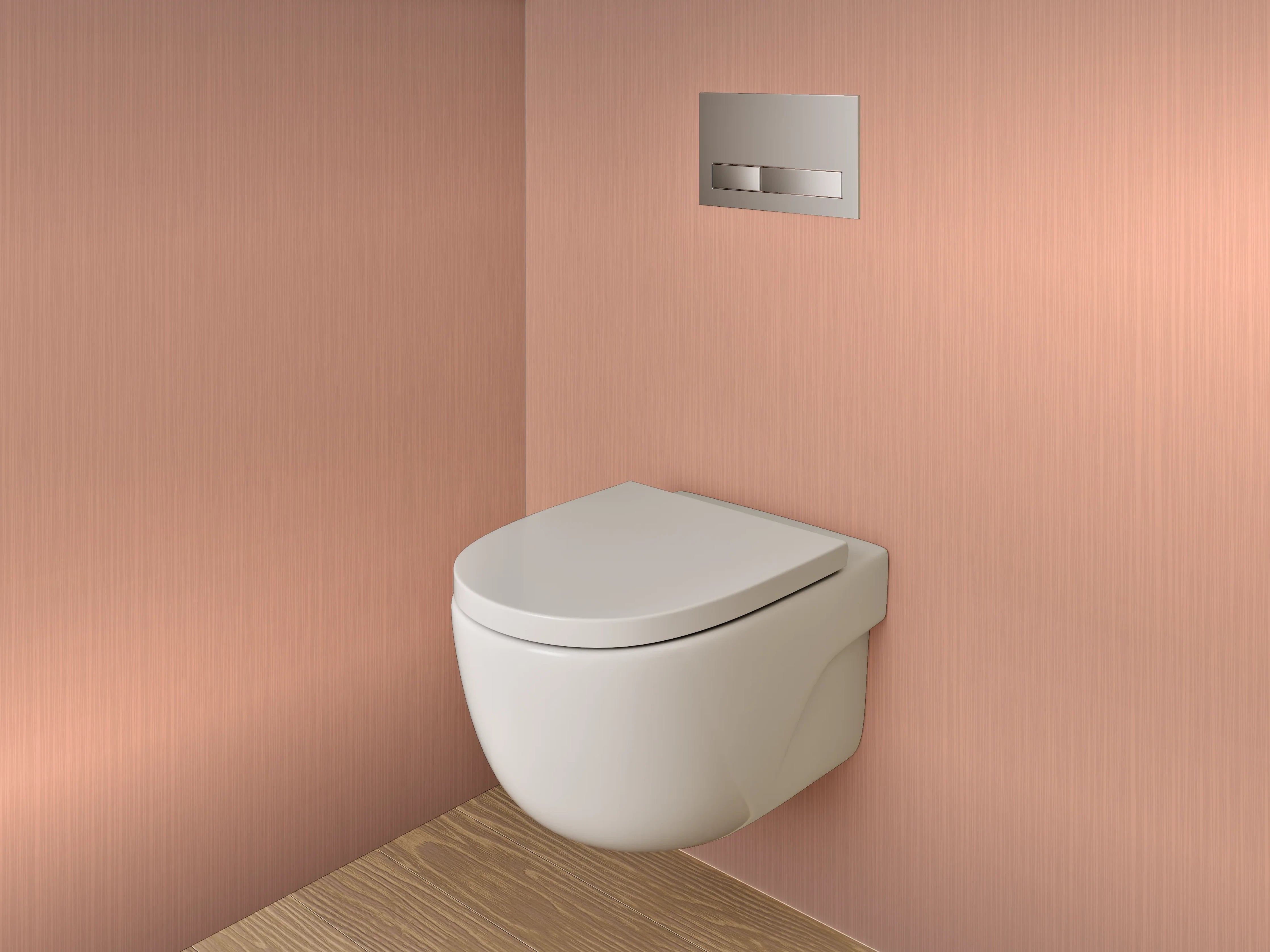 WC-Rückwand - Elegantes Kupfer-Metall Design