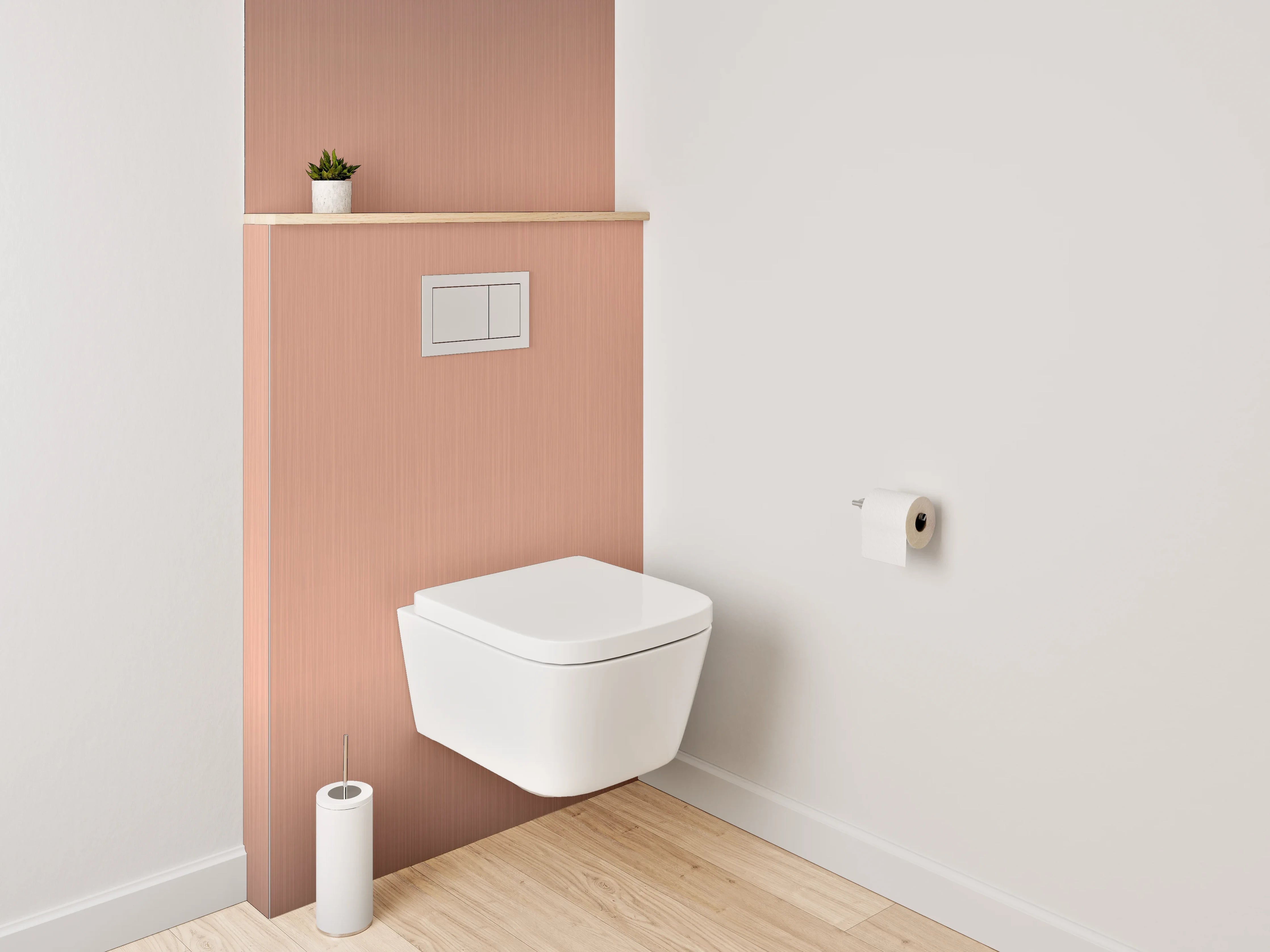 WC-Rückwand - Elegantes Kupfer-Metall Design