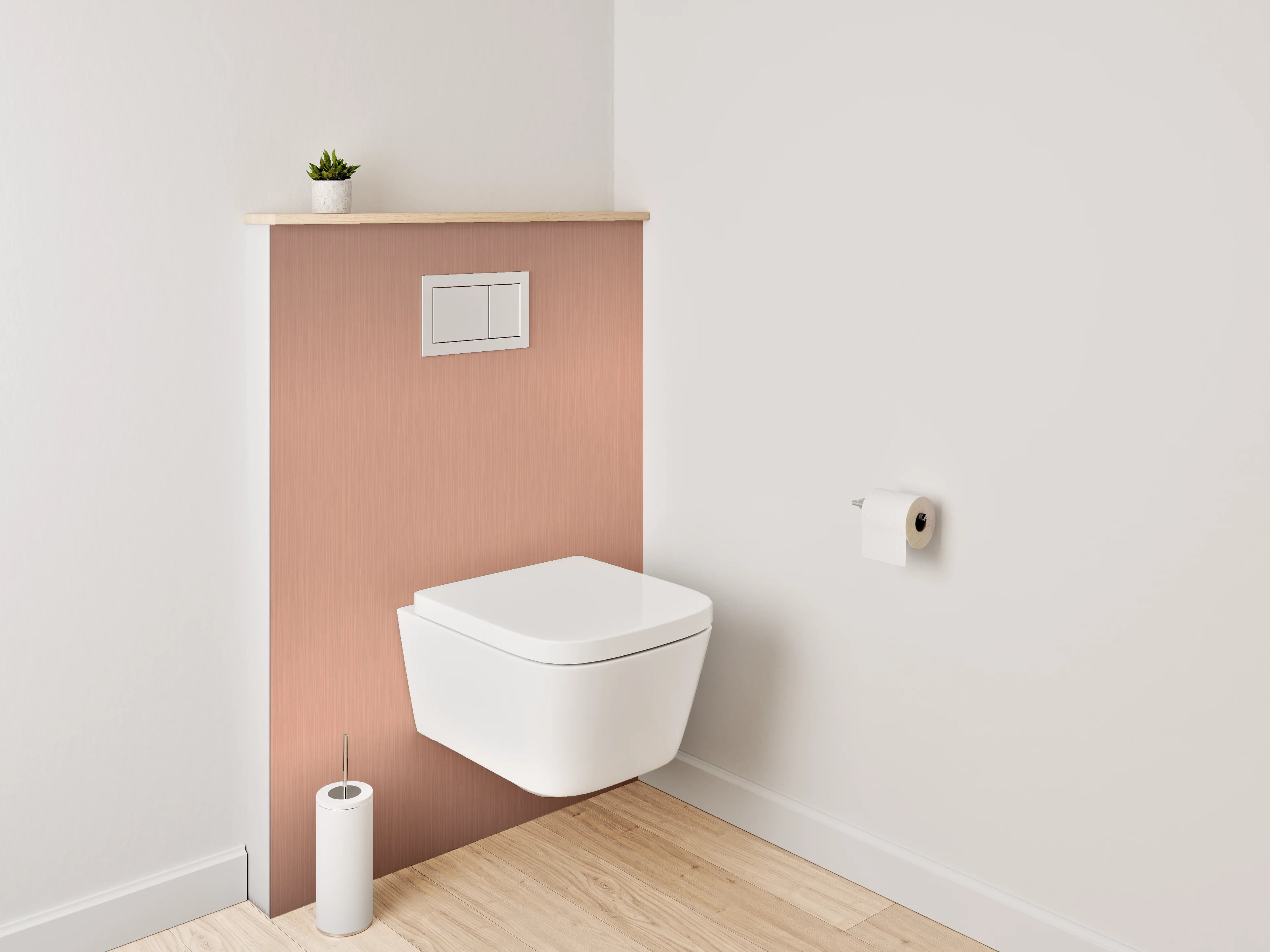 WC-Rückwand - Elegantes Kupfer-Metall Design