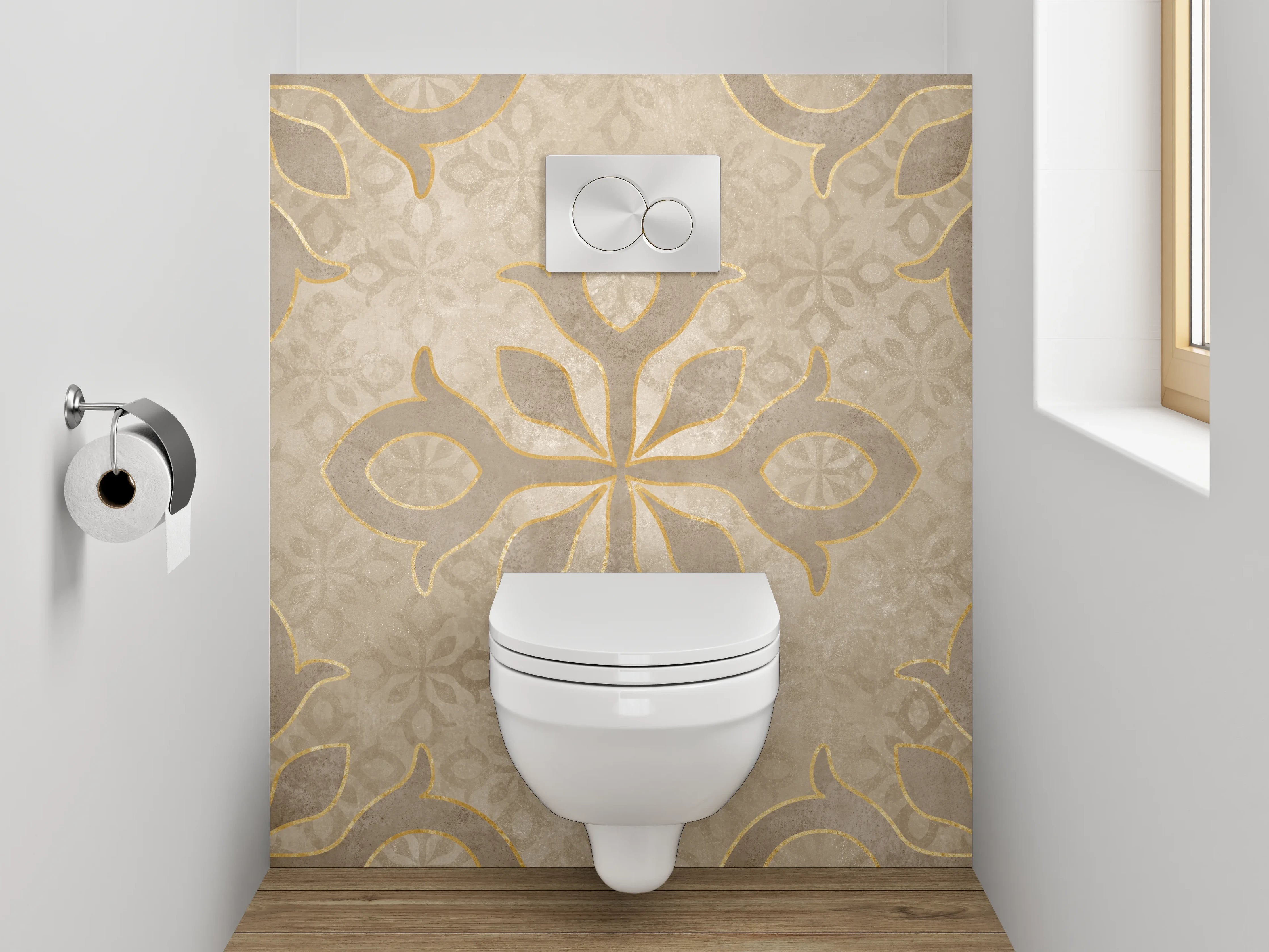 WC-Rückwand - Elegantes Sandwich in Nahaufnahme