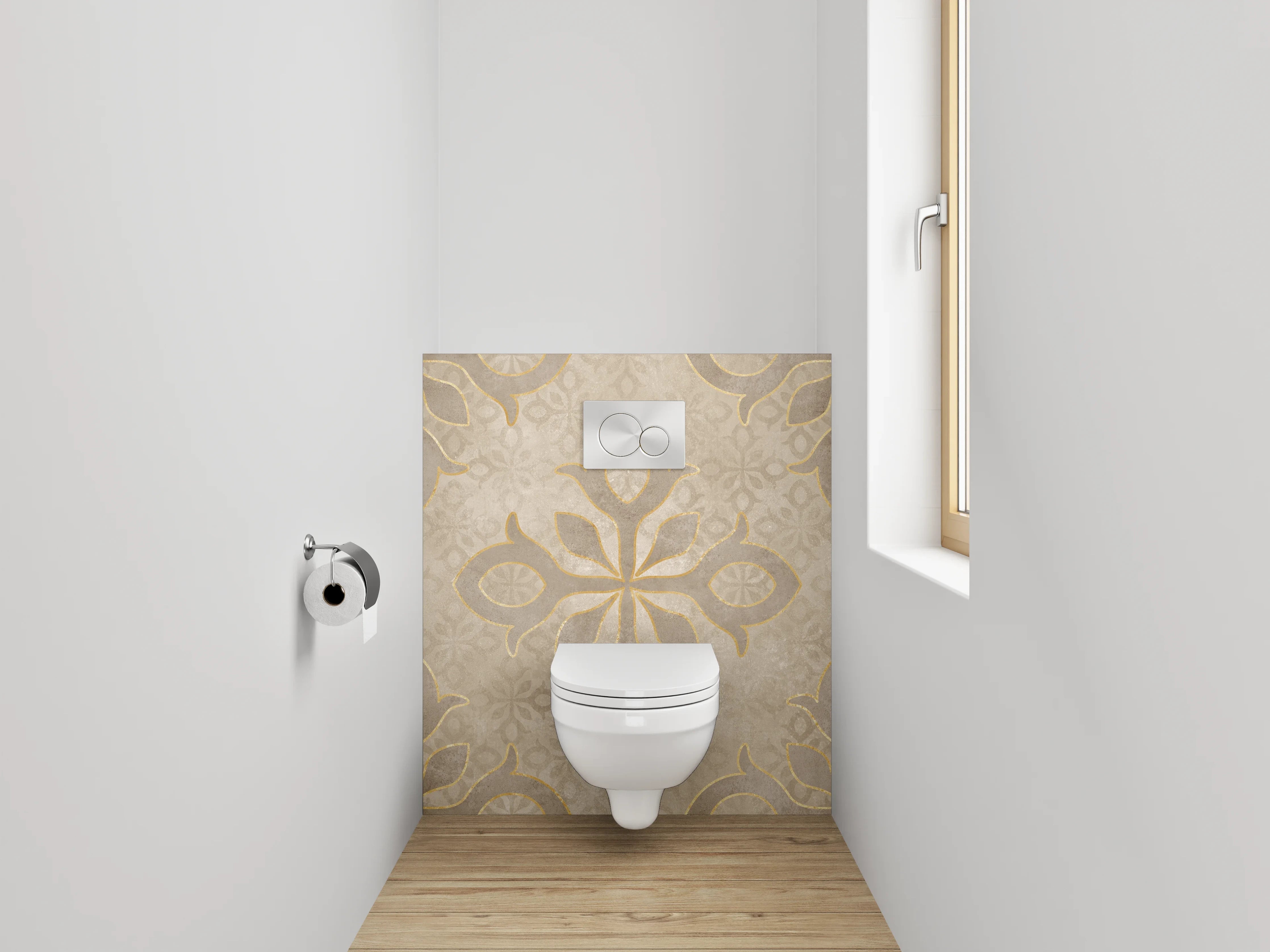 WC-Rückwand - Elegantes Sandwich in Nahaufnahme