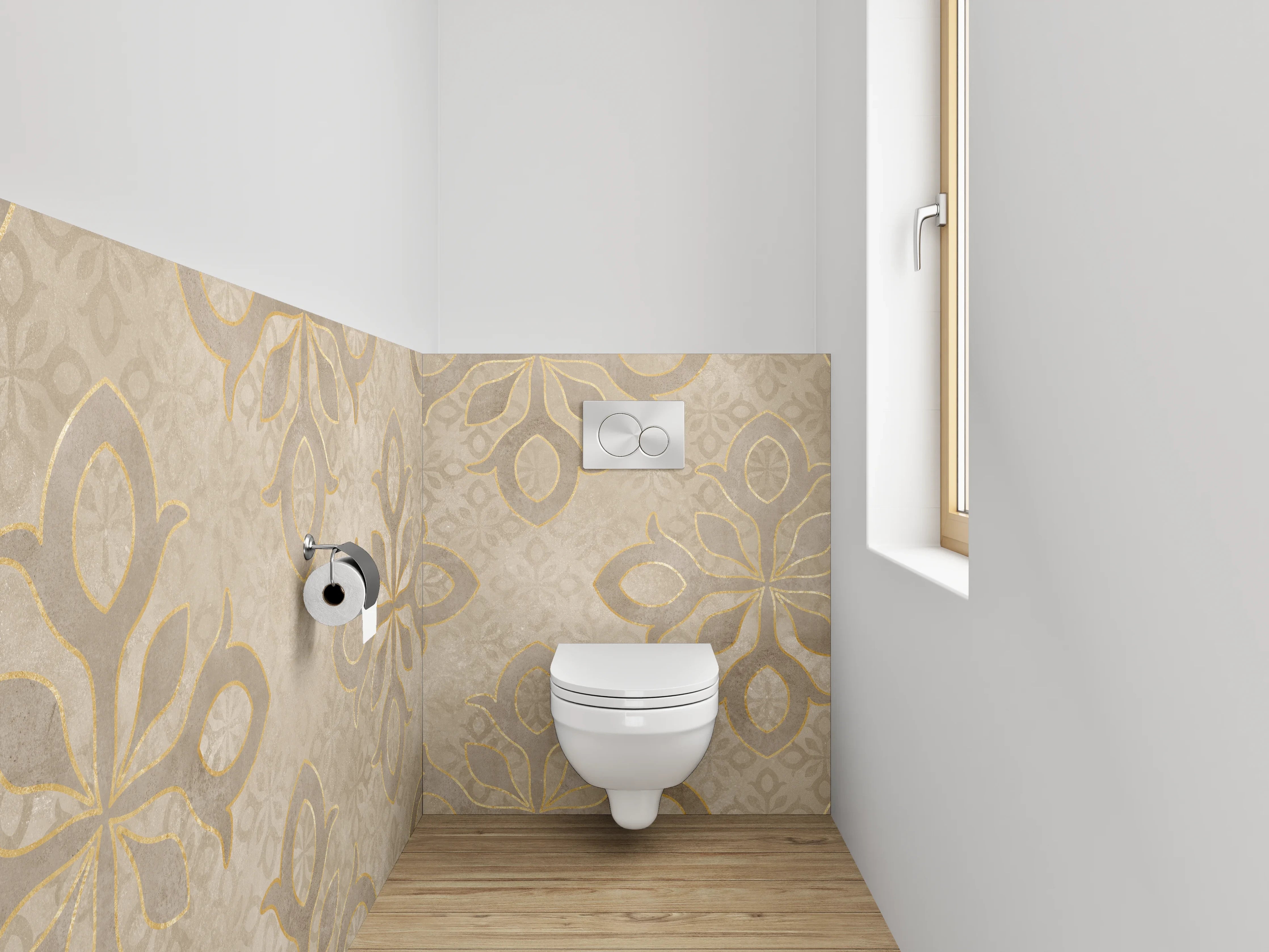 WC-Rückwand - Elegantes Sandwich in Nahaufnahme