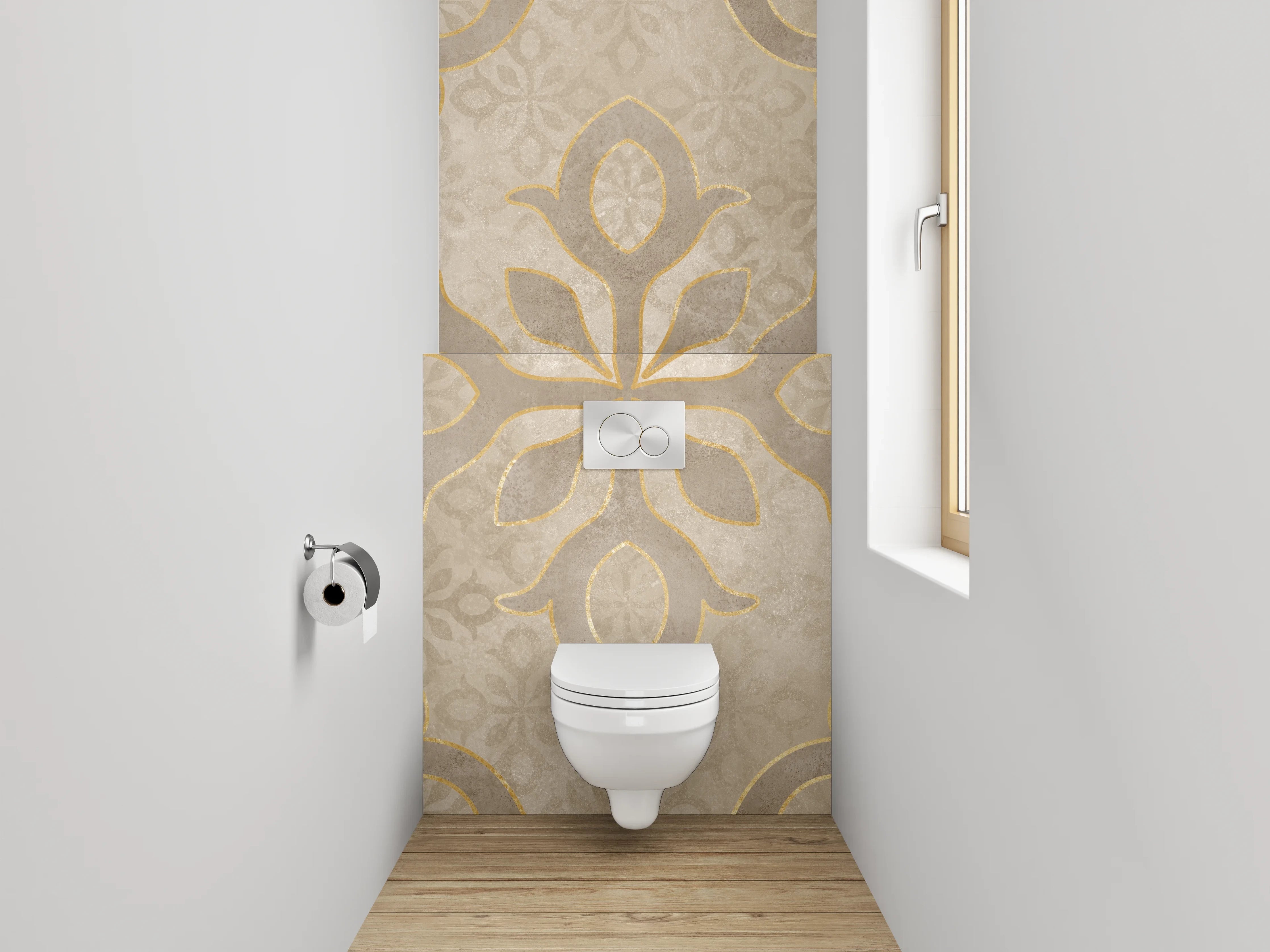 WC-Rückwand - Elegantes Sandwich in Nahaufnahme