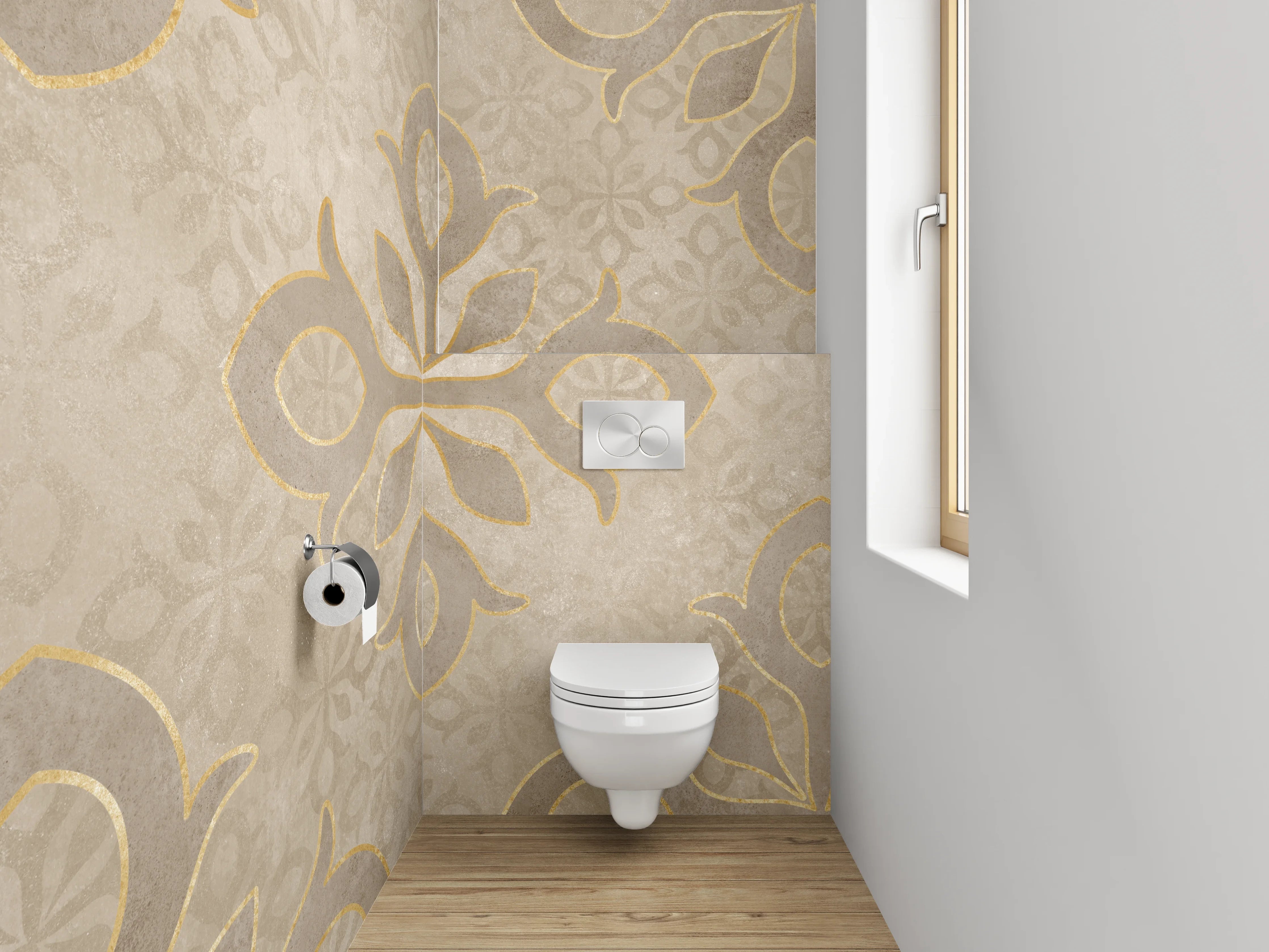 WC-Rückwand - Elegantes Sandwich in Nahaufnahme