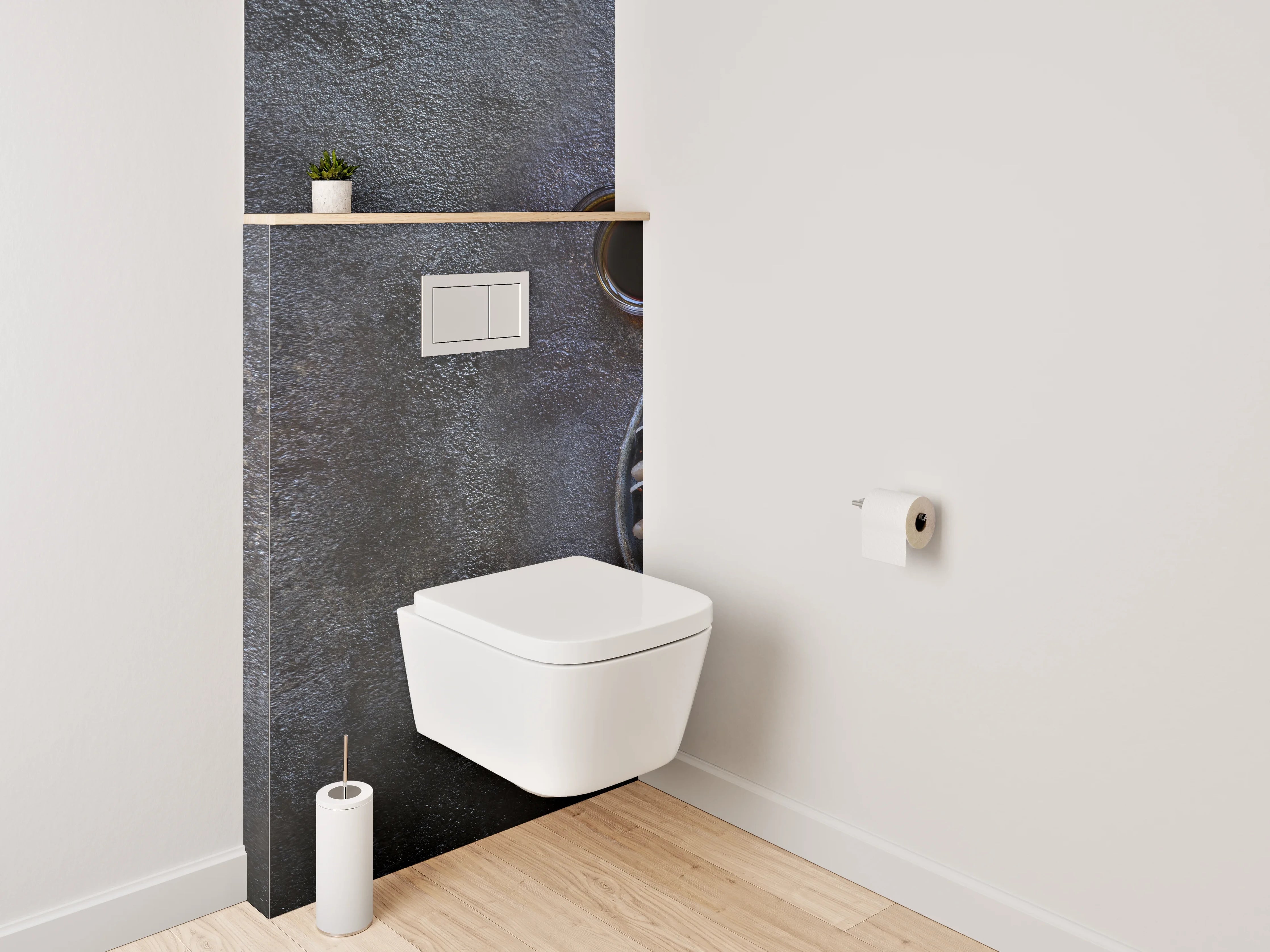 WC-Rückwand - Elegantes Sushi-Arrangement auf dunklem Untergrund