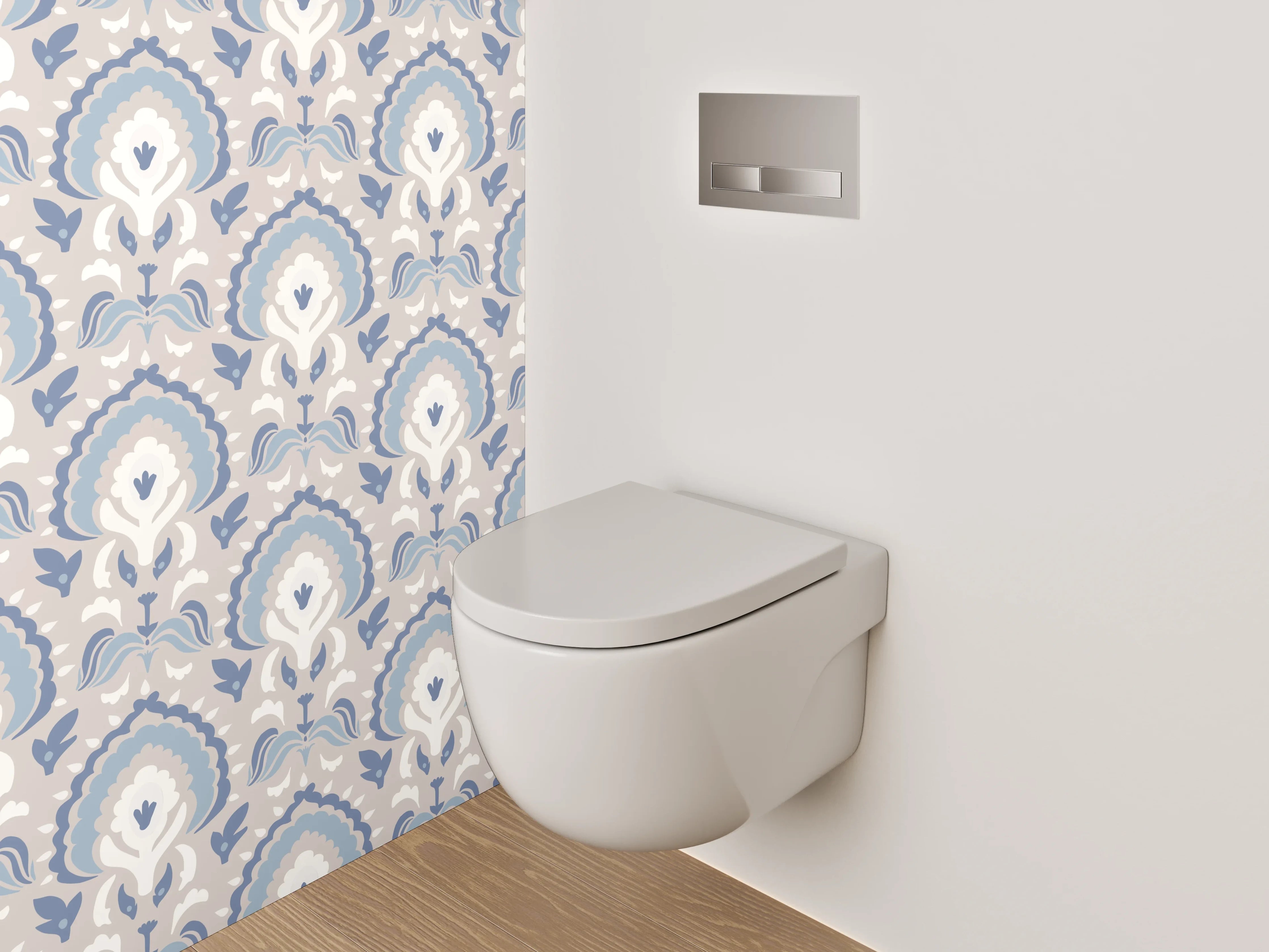 WC-Rückwand - Elegantes silbernes Muster