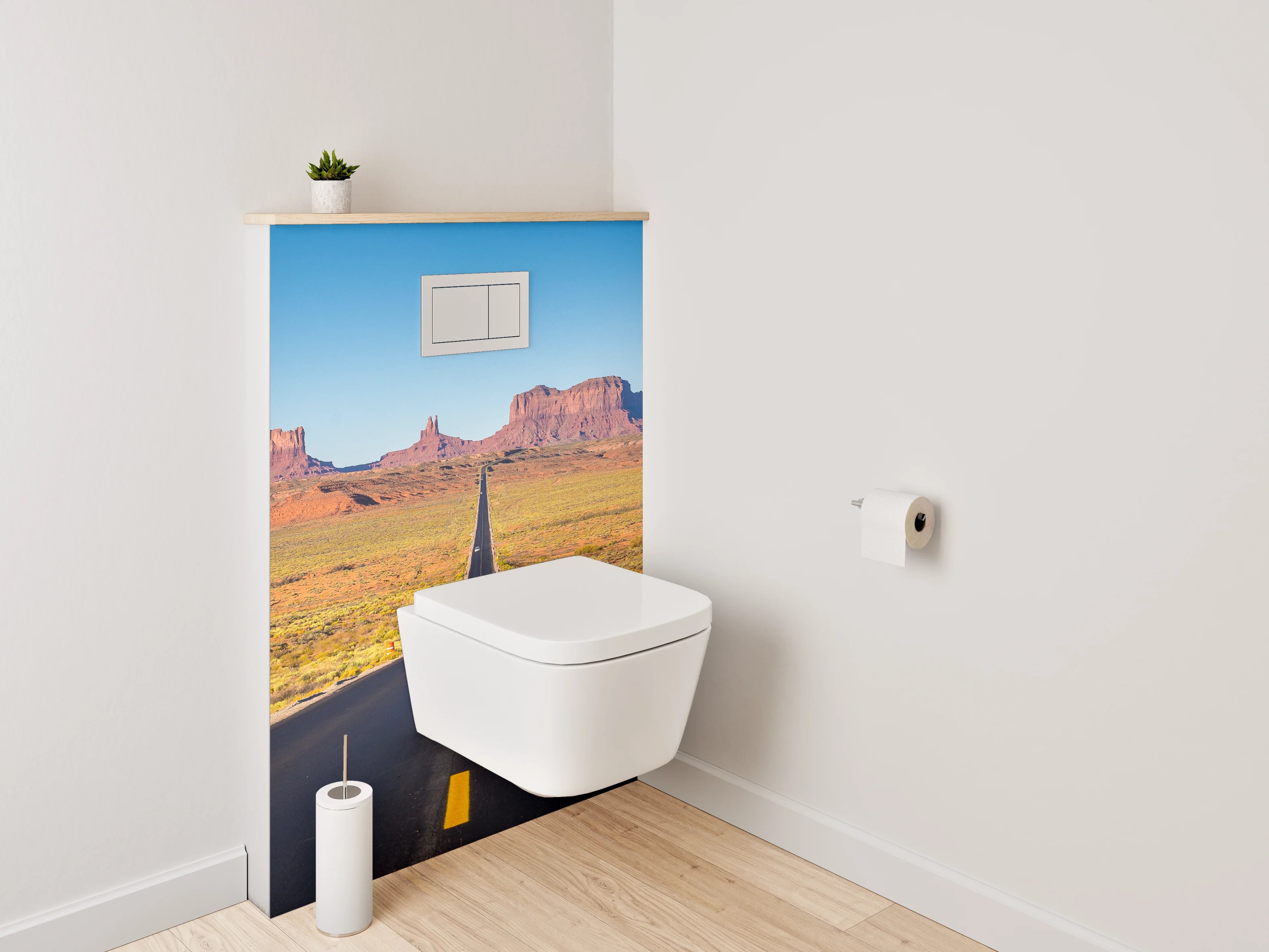 WC-Rückwand - Endlose Straße im Monument Valley