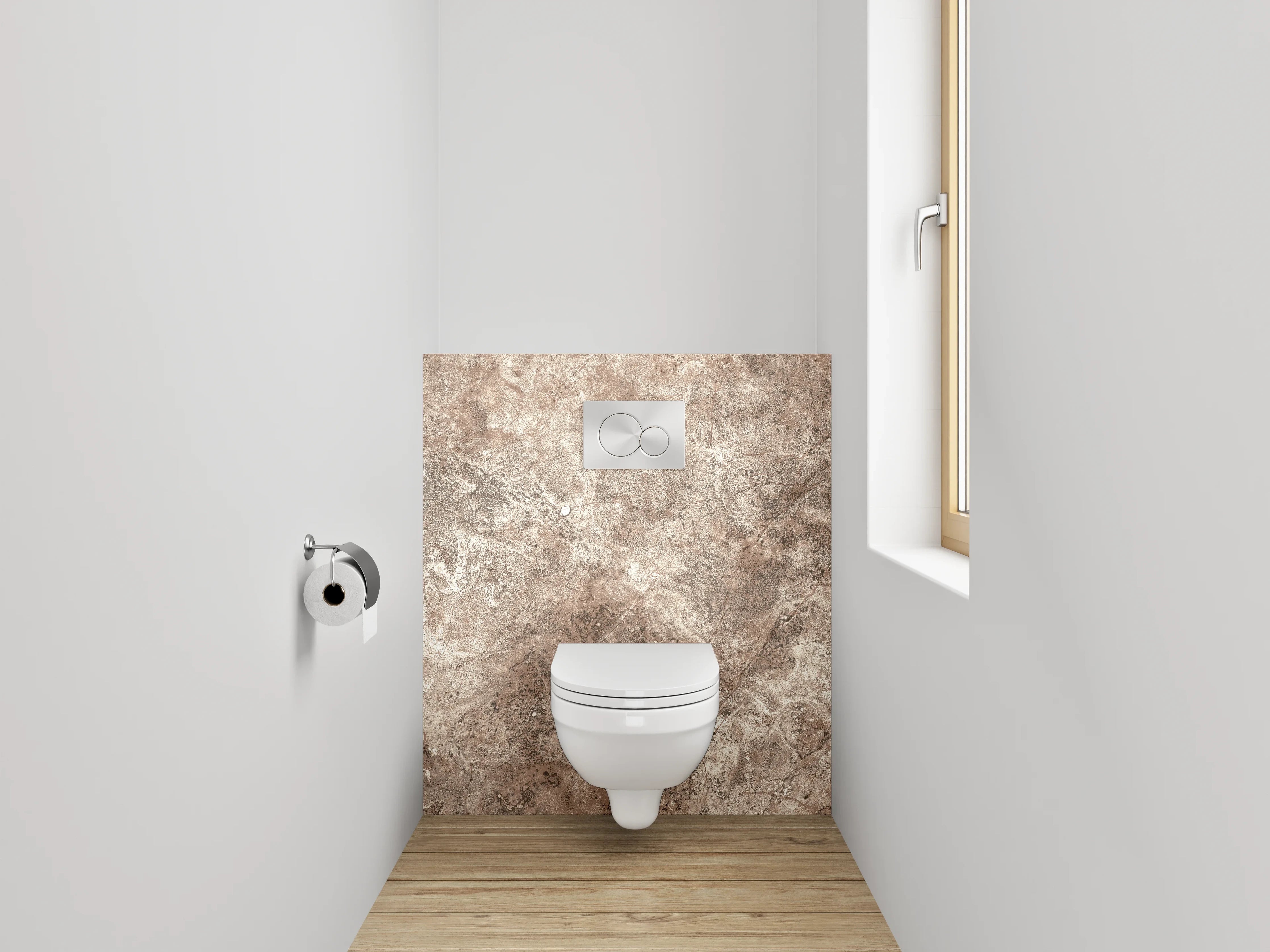 WC-Rückwand - Erdfarbene Steinstruktur