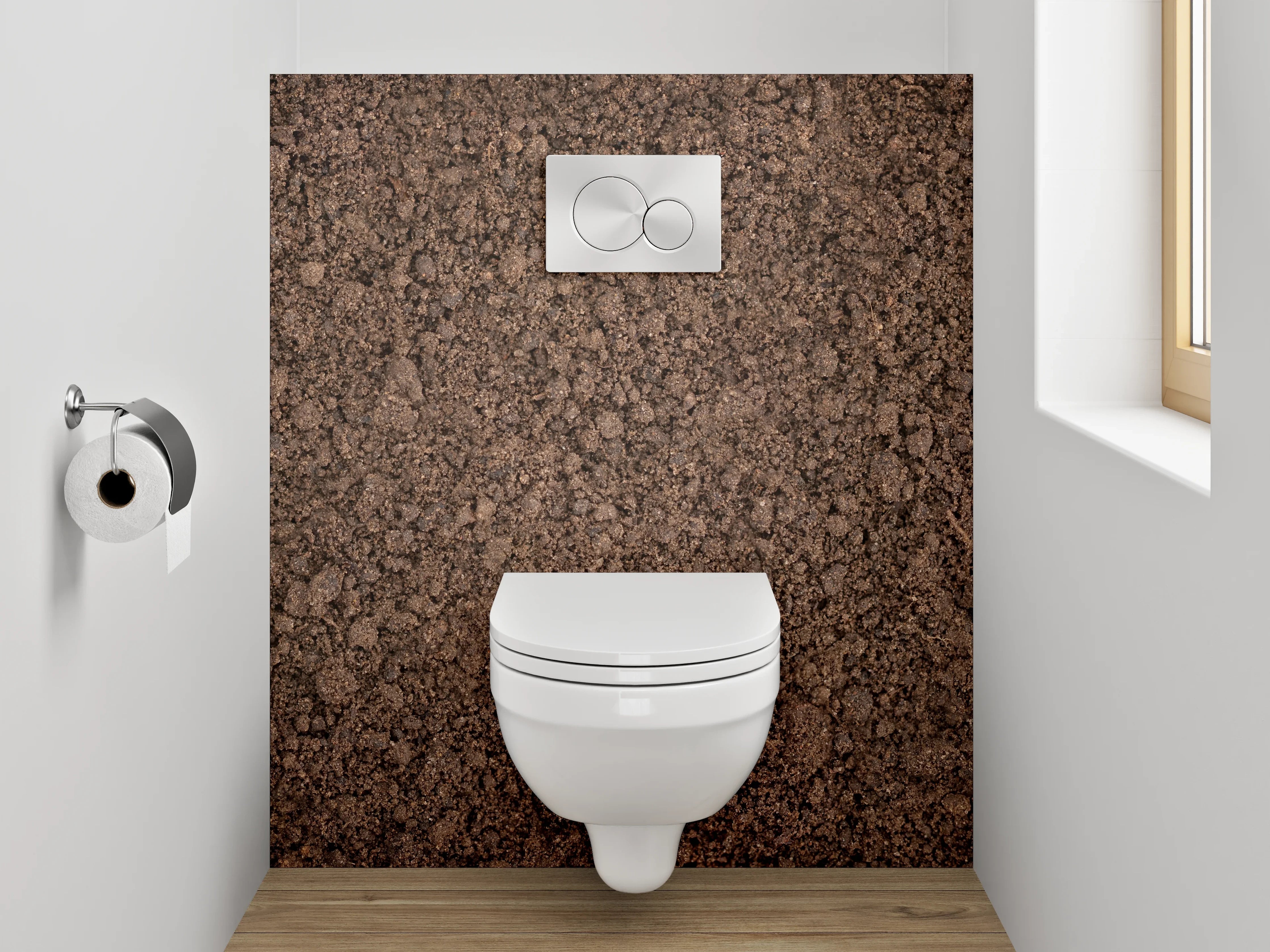 WC-Rückwand - Erdstruktur Braun Naturtextur