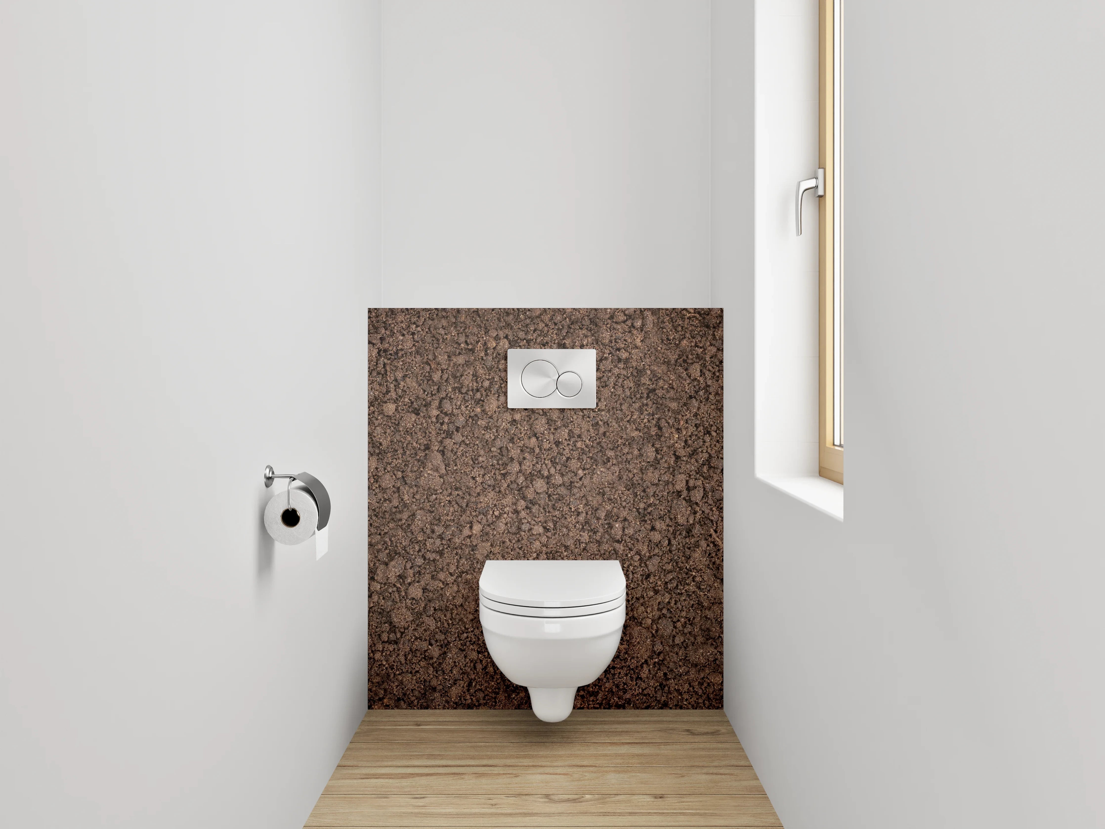 WC-Rückwand - Erdstruktur Braun Naturtextur