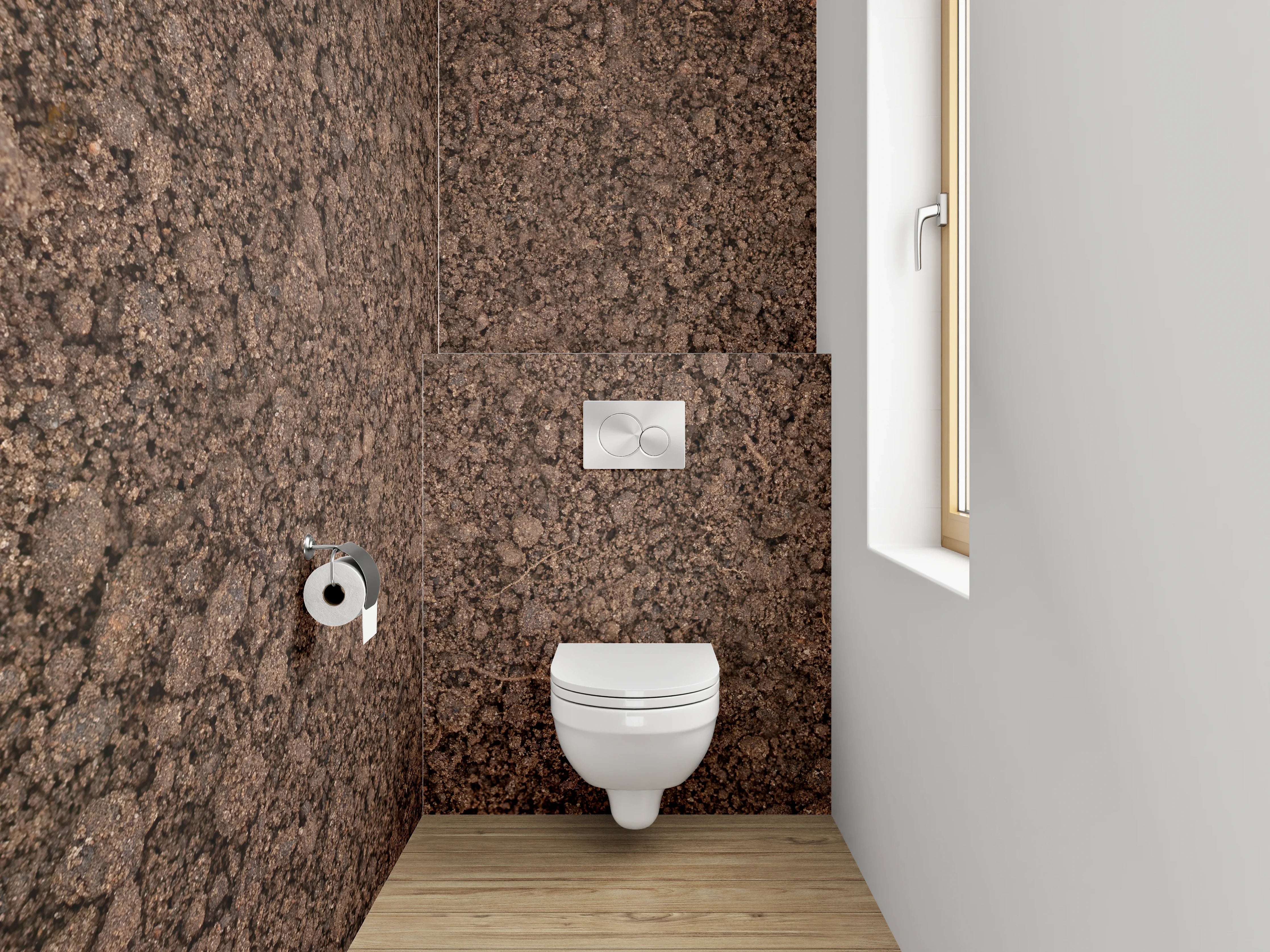 WC-Rückwand - Erdstruktur Braun Naturtextur