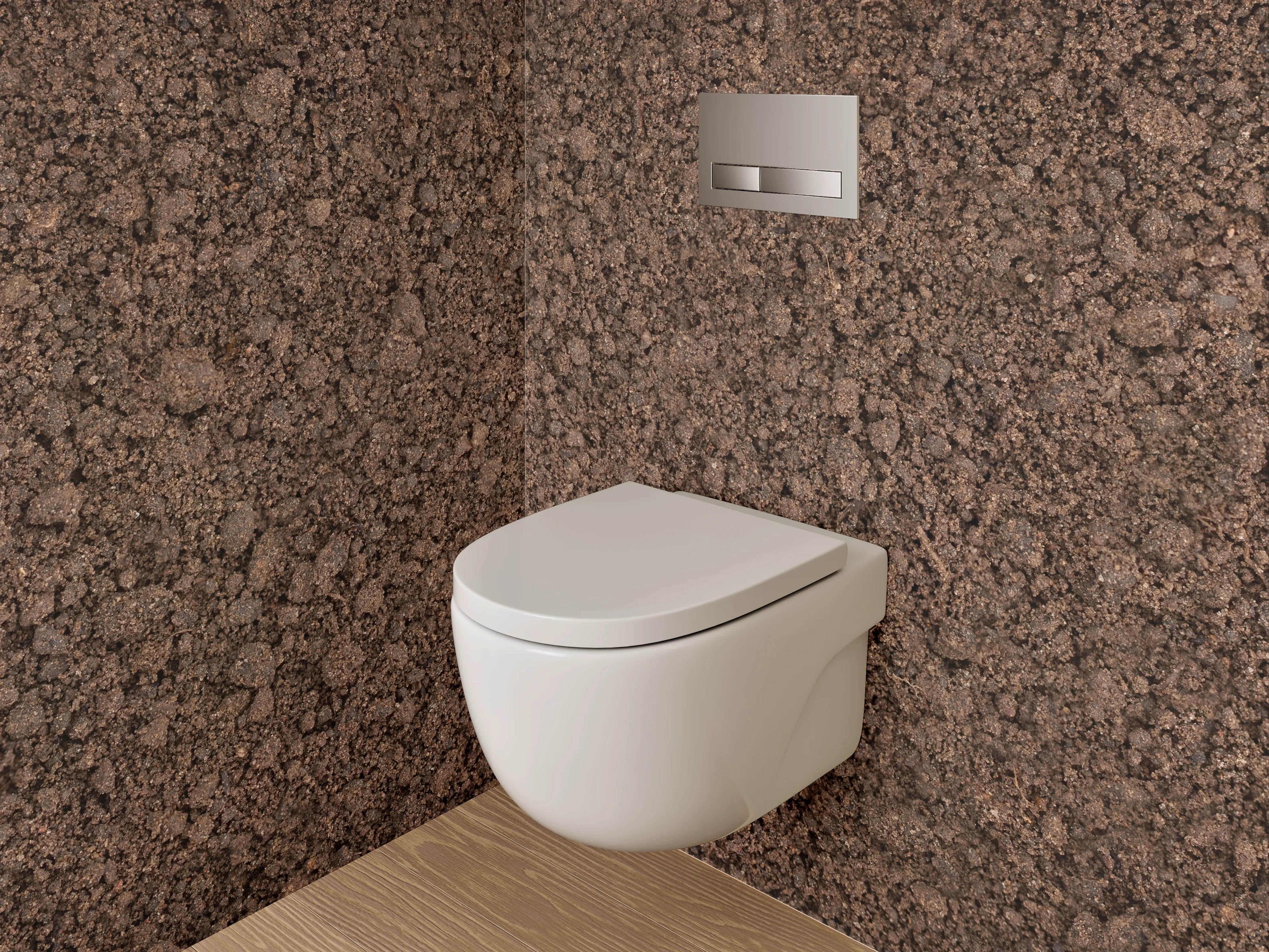 WC-Rückwand - Erdstruktur Braun Naturtextur