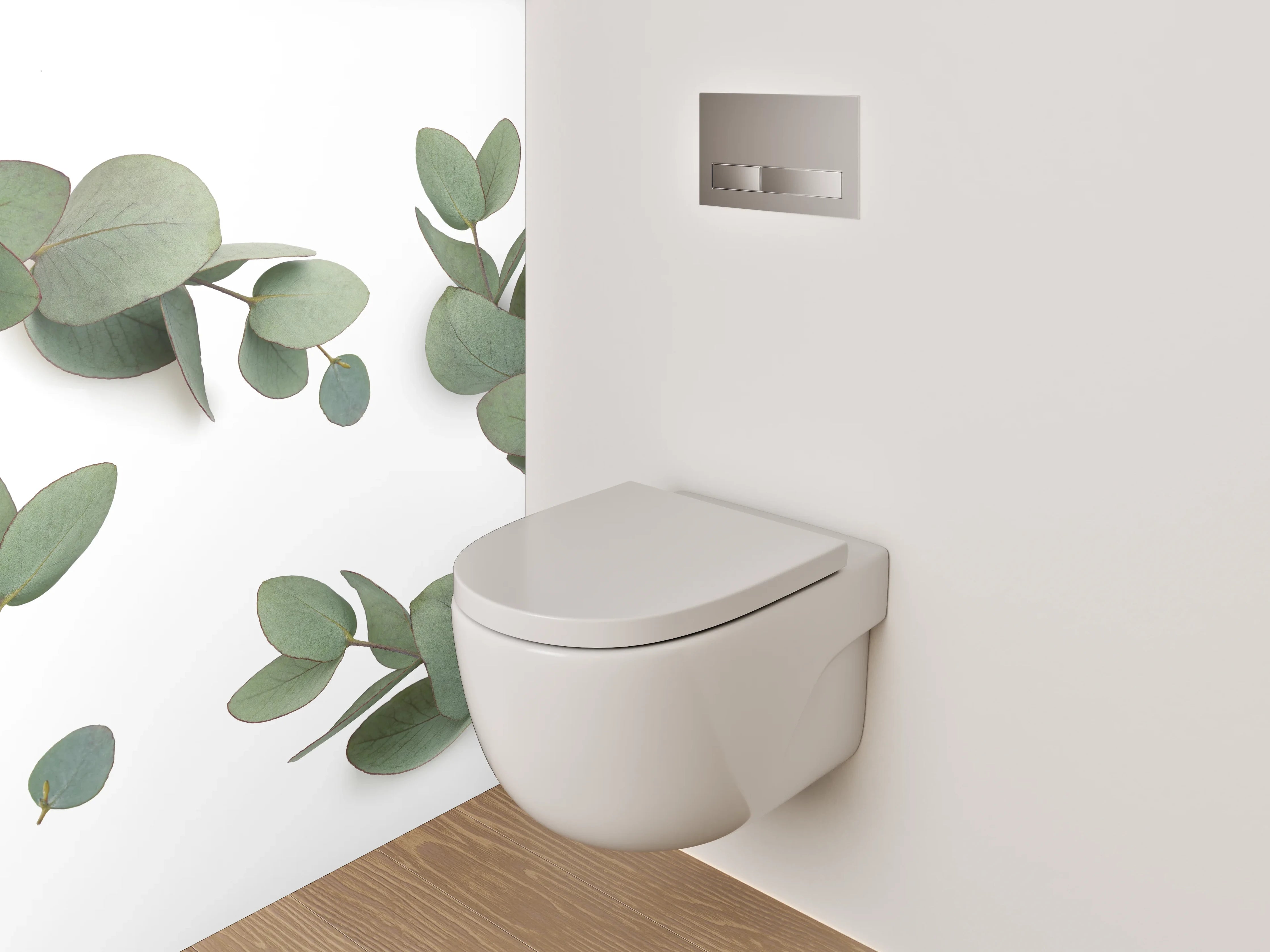 WC-Rückwand - Eukalyptus Blätter Minimal Design