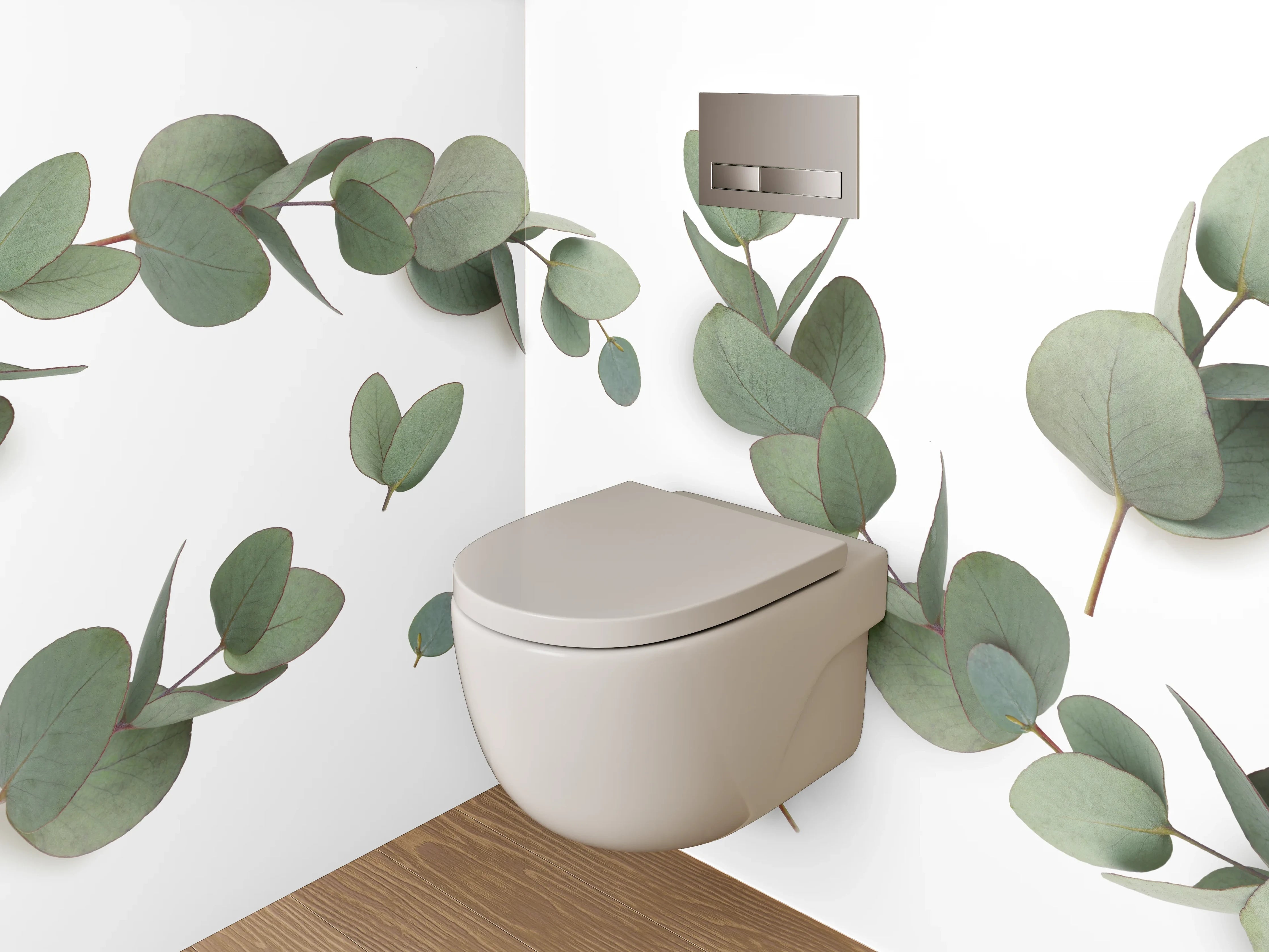 WC-Rückwand - Eukalyptus Blätter Minimal Design
