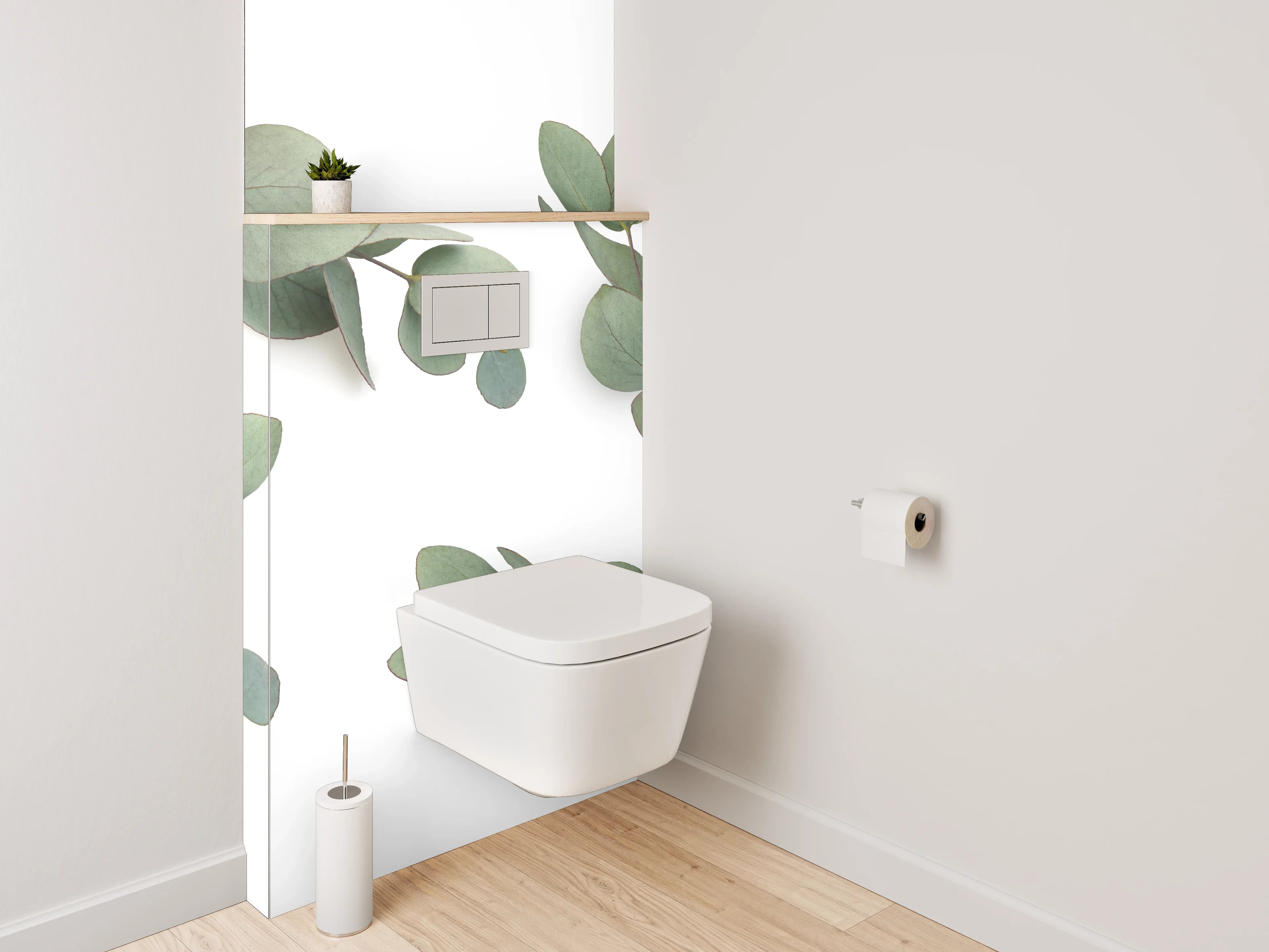 WC-Rückwand - Eukalyptus Blätter Minimal Design