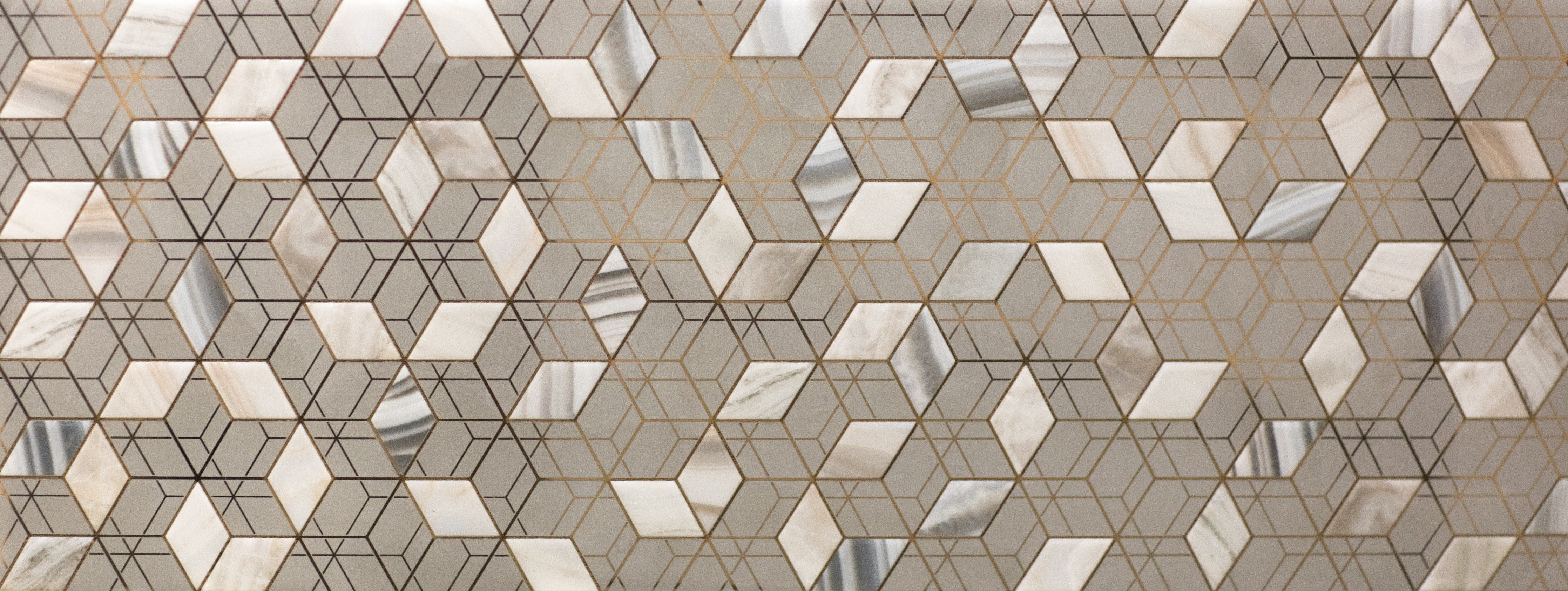 WC-Rückwand-Exklusives Marmor Hexagon-Muster Wandpaneel
