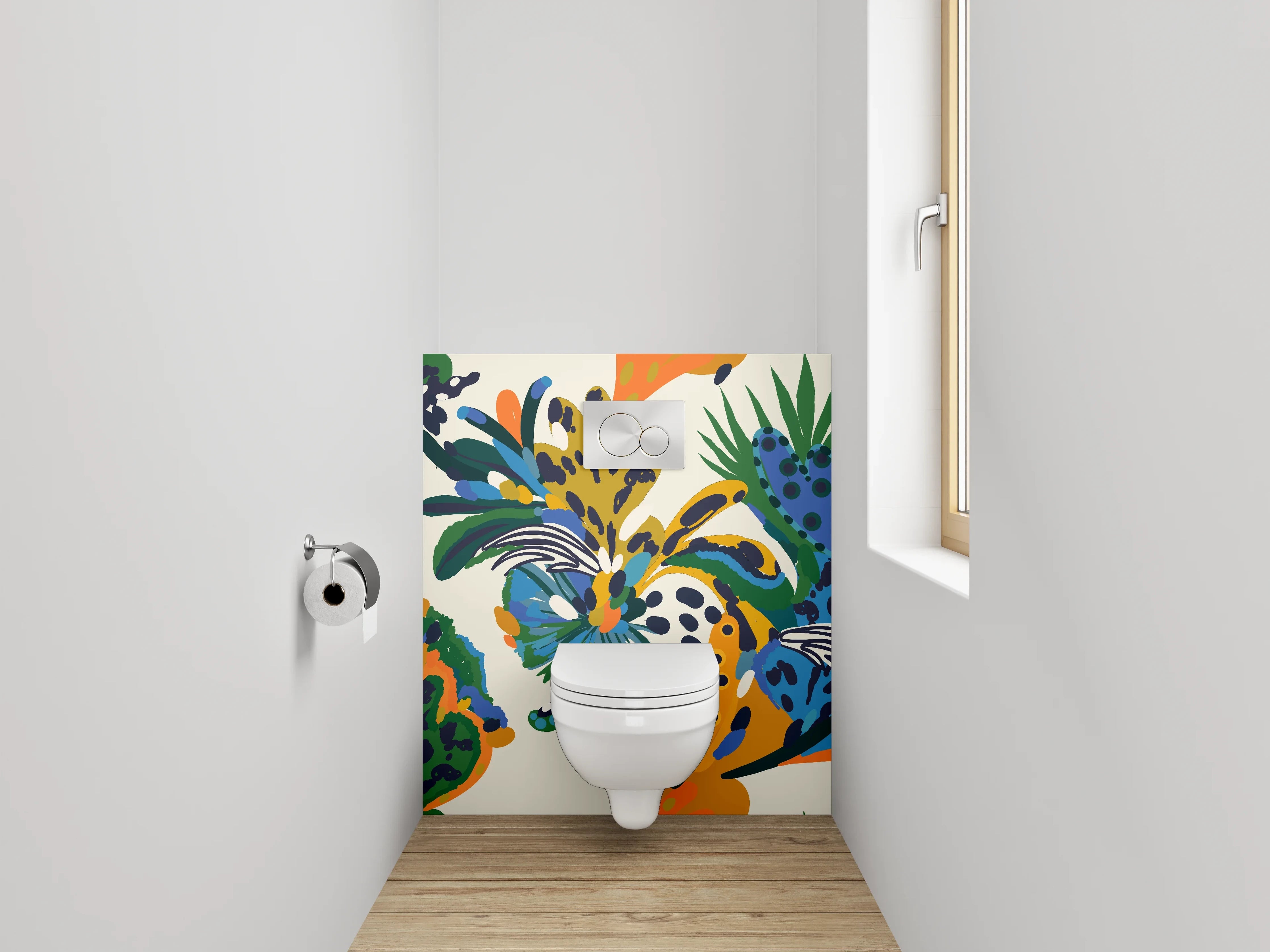 WC-Rückwand - Exotische Dschungel Pflanzen Muster