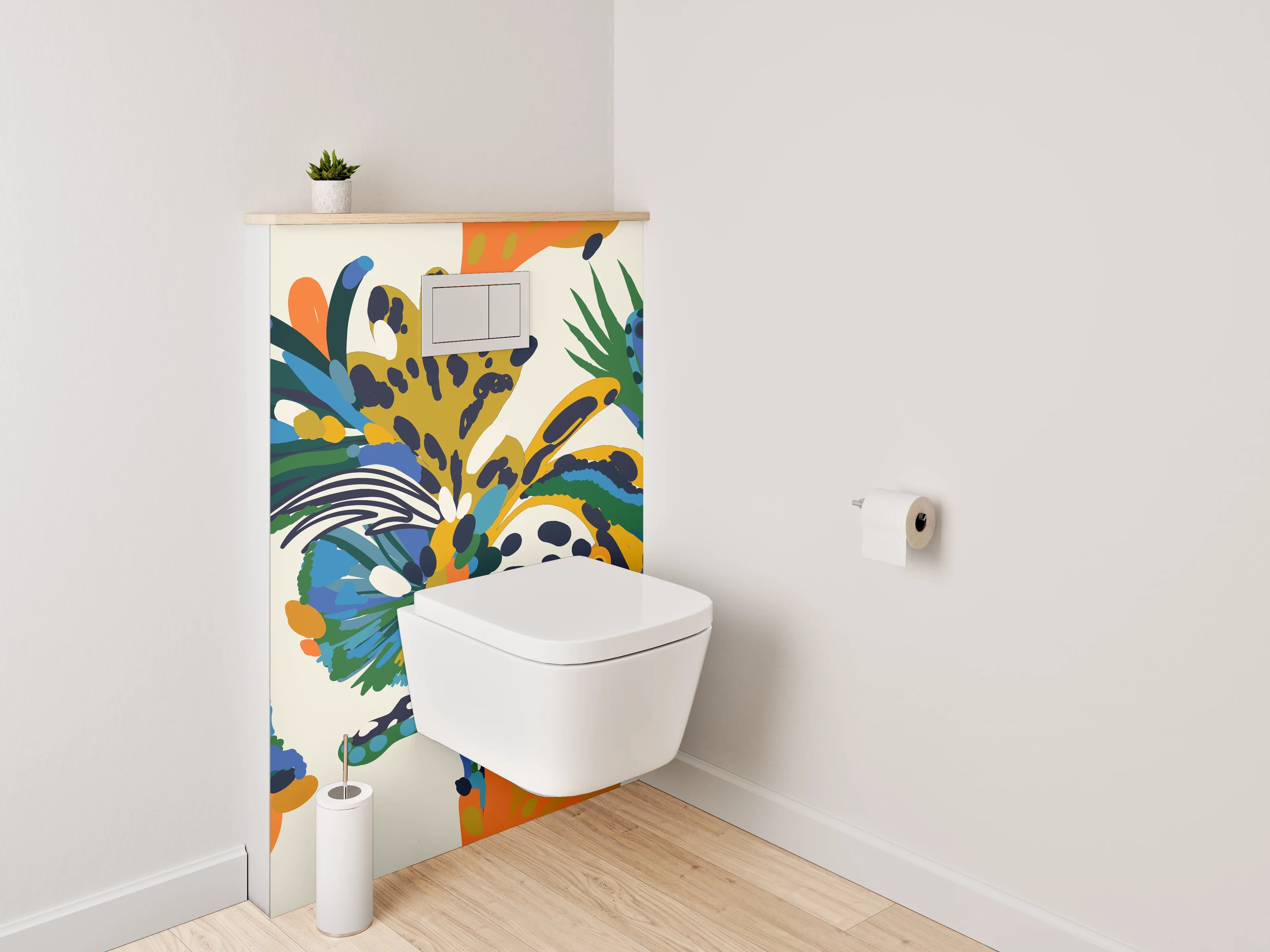 WC-Rückwand - Exotische Dschungel Pflanzen Muster