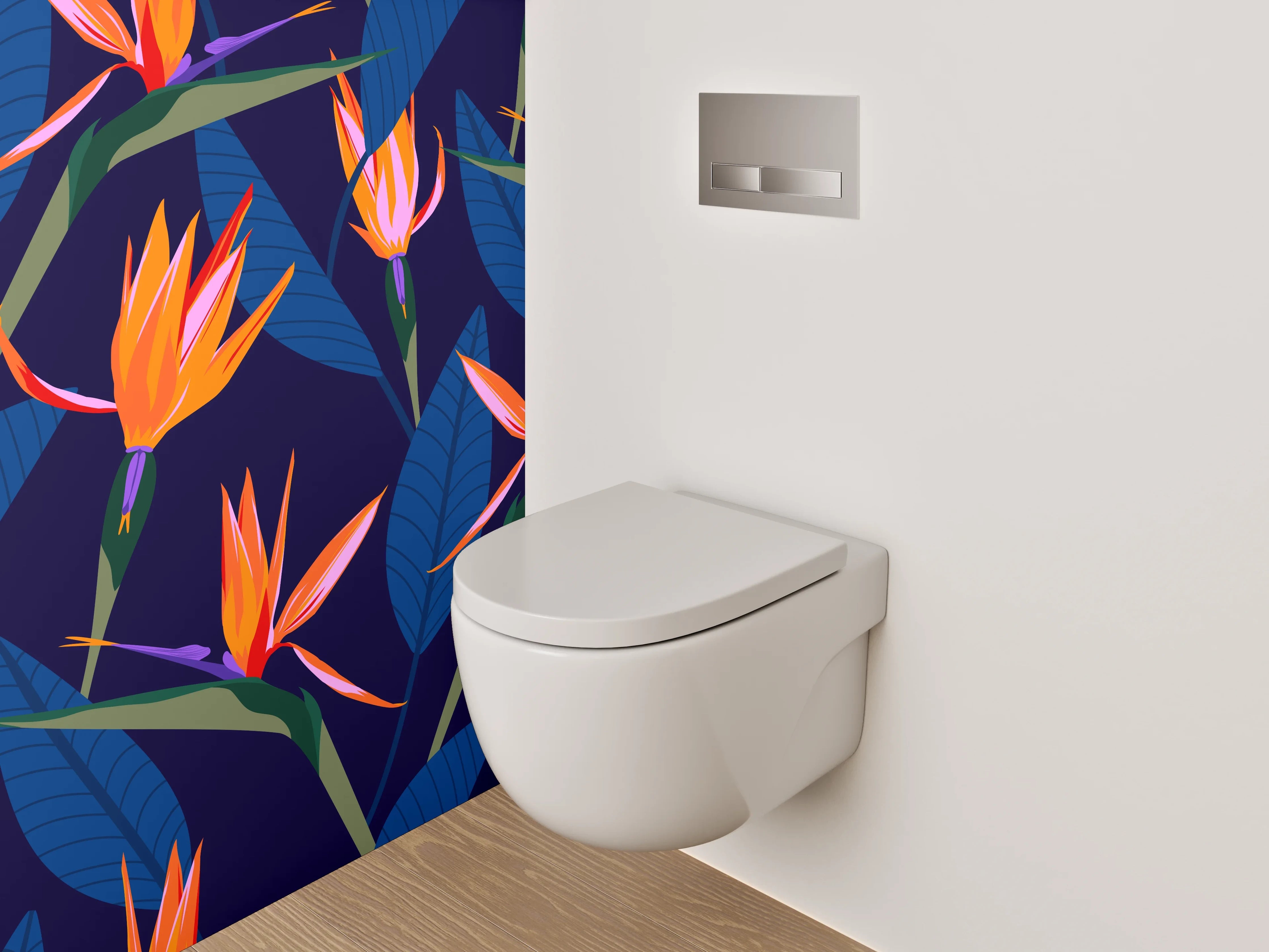 WC-Rückwand - Exotische Strelitzien Blüte Tapete