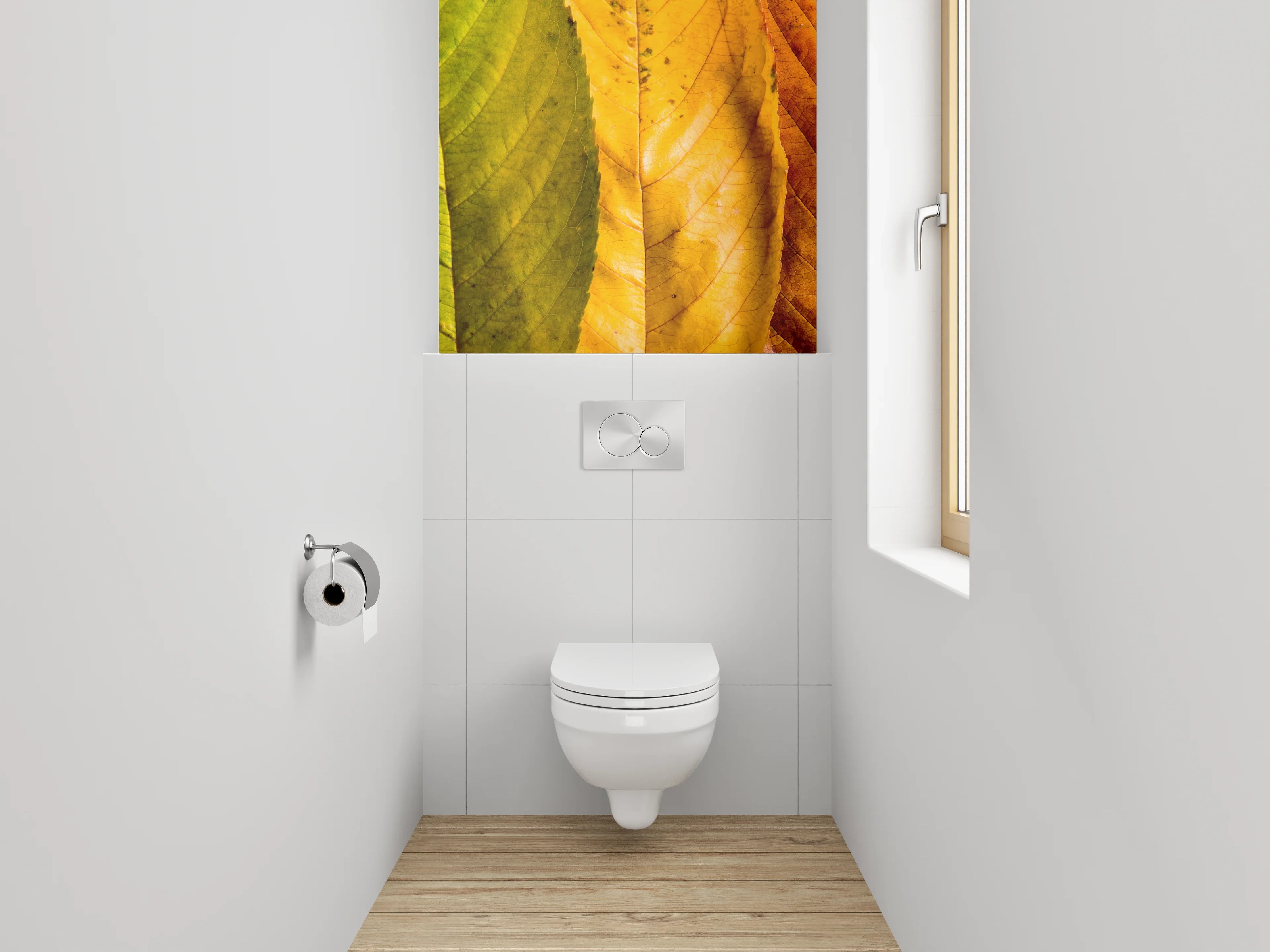 WC-Rückwand - Farbenfrohe Blätter – Natur im Wandel