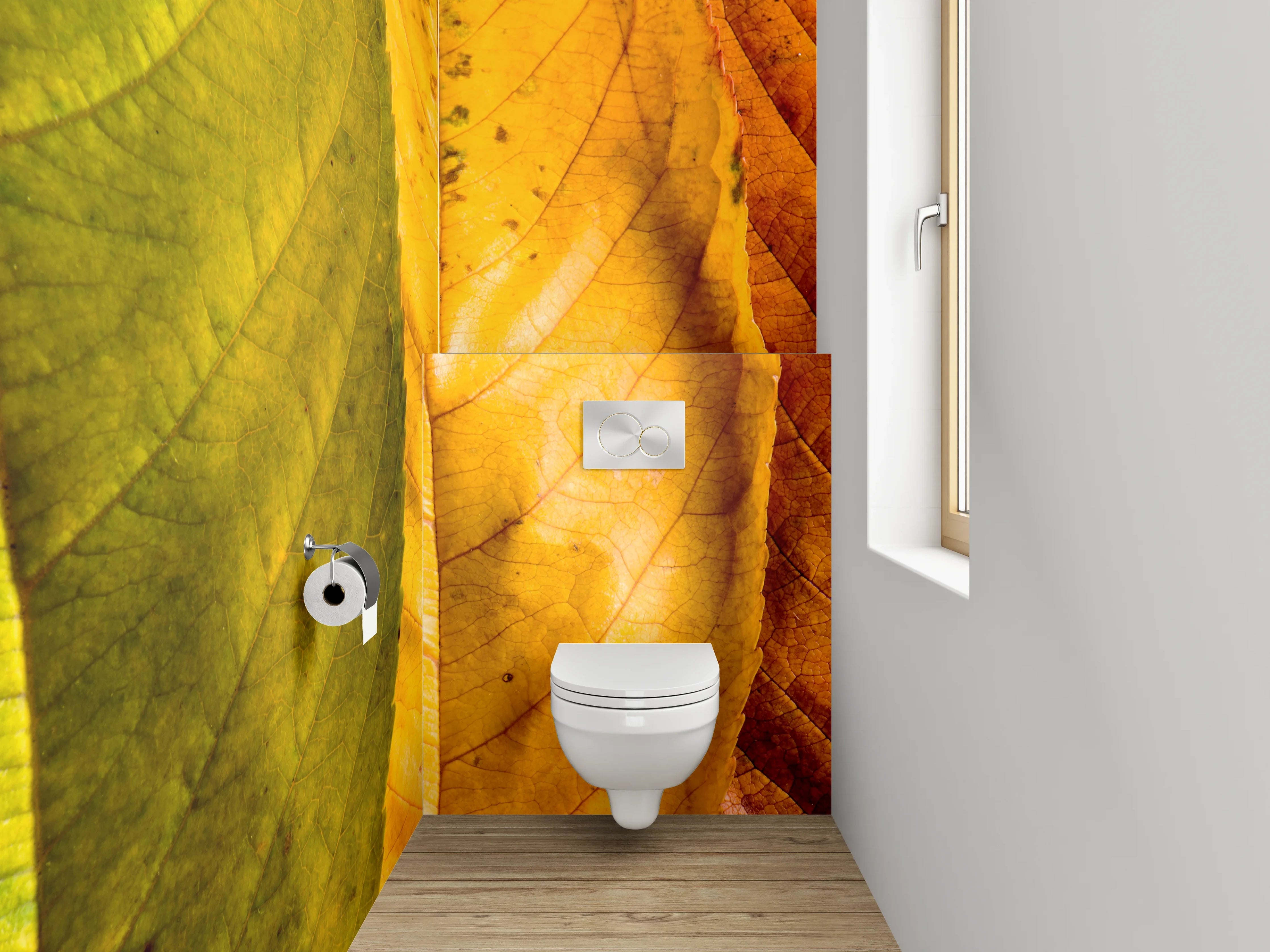 WC-Rückwand - Farbenfrohe Blätter – Natur im Wandel