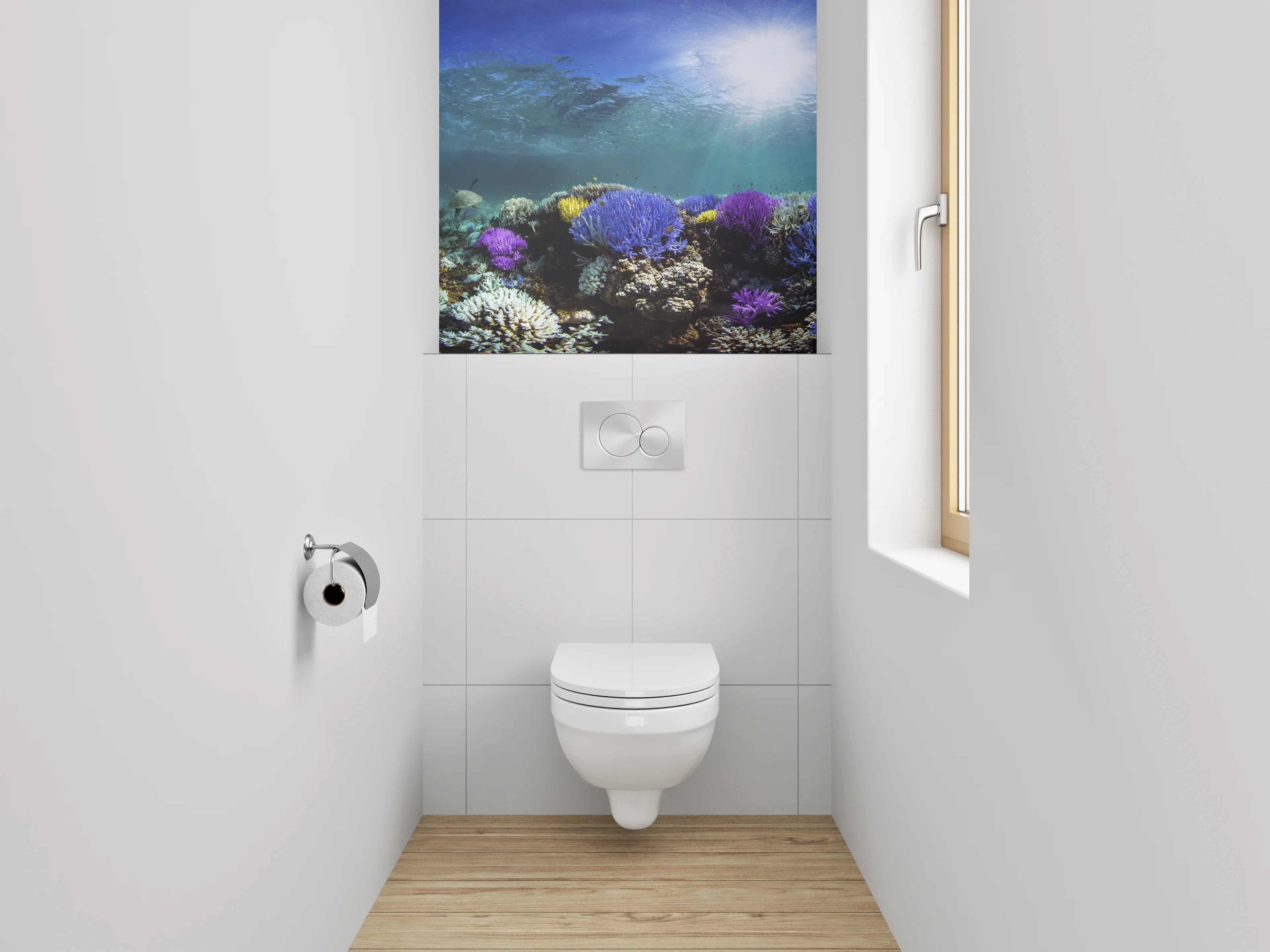 WC-Rückwand - Farbenfrohe Korallenriff-Unterwasserwelt