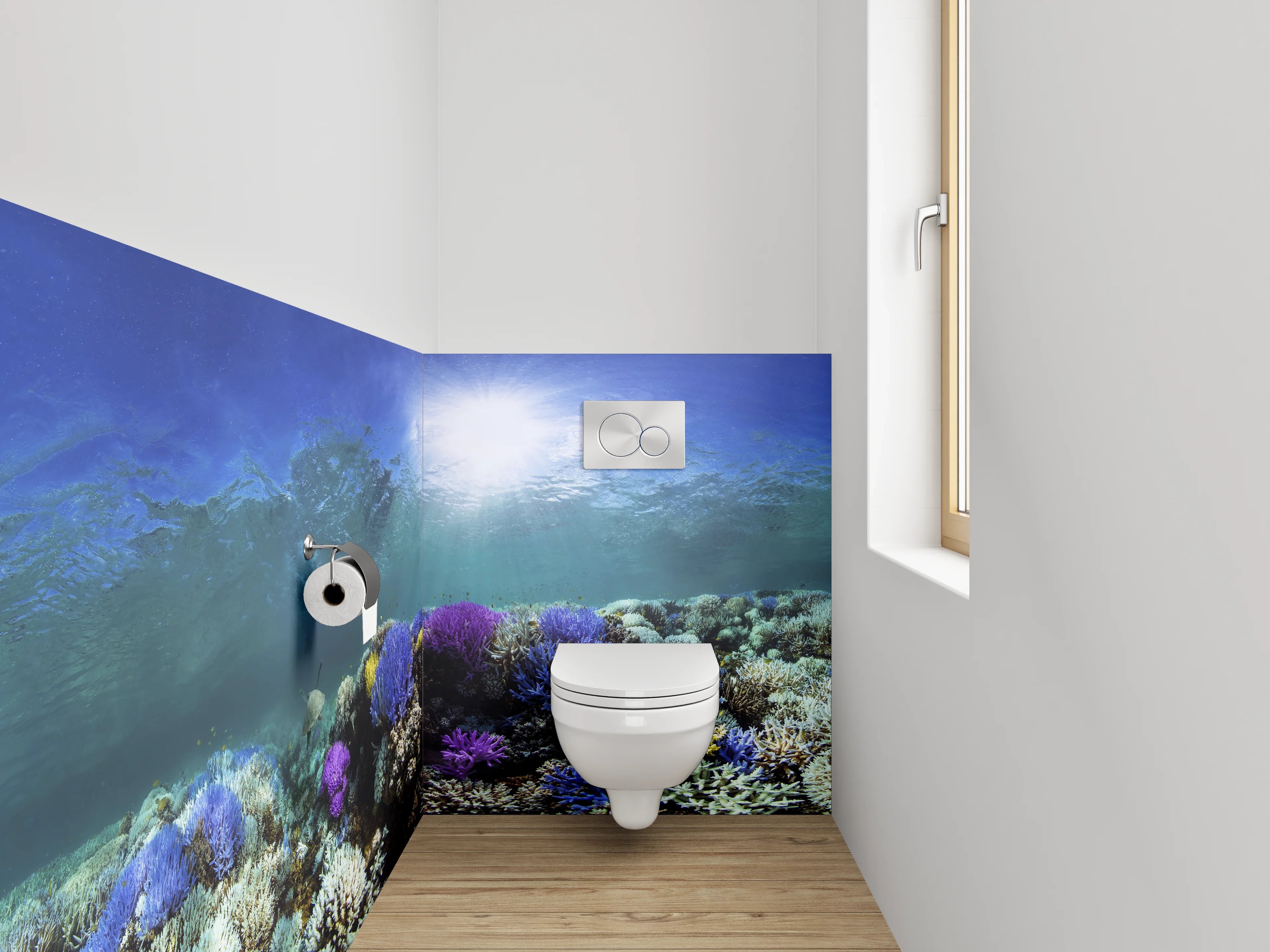 WC-Rückwand - Farbenfrohe Korallenriff-Unterwasserwelt