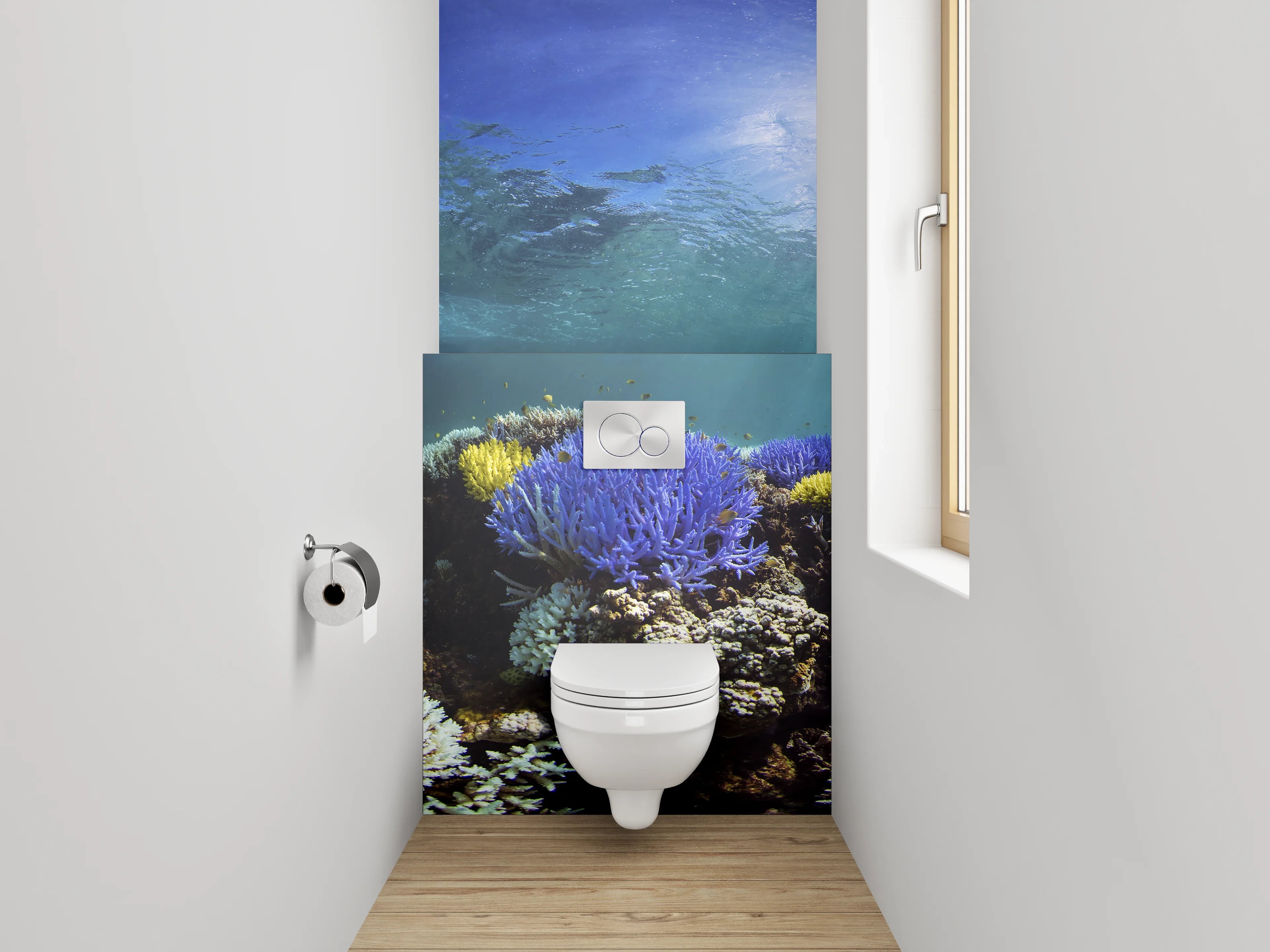 WC-Rückwand - Farbenfrohe Korallenriff-Unterwasserwelt