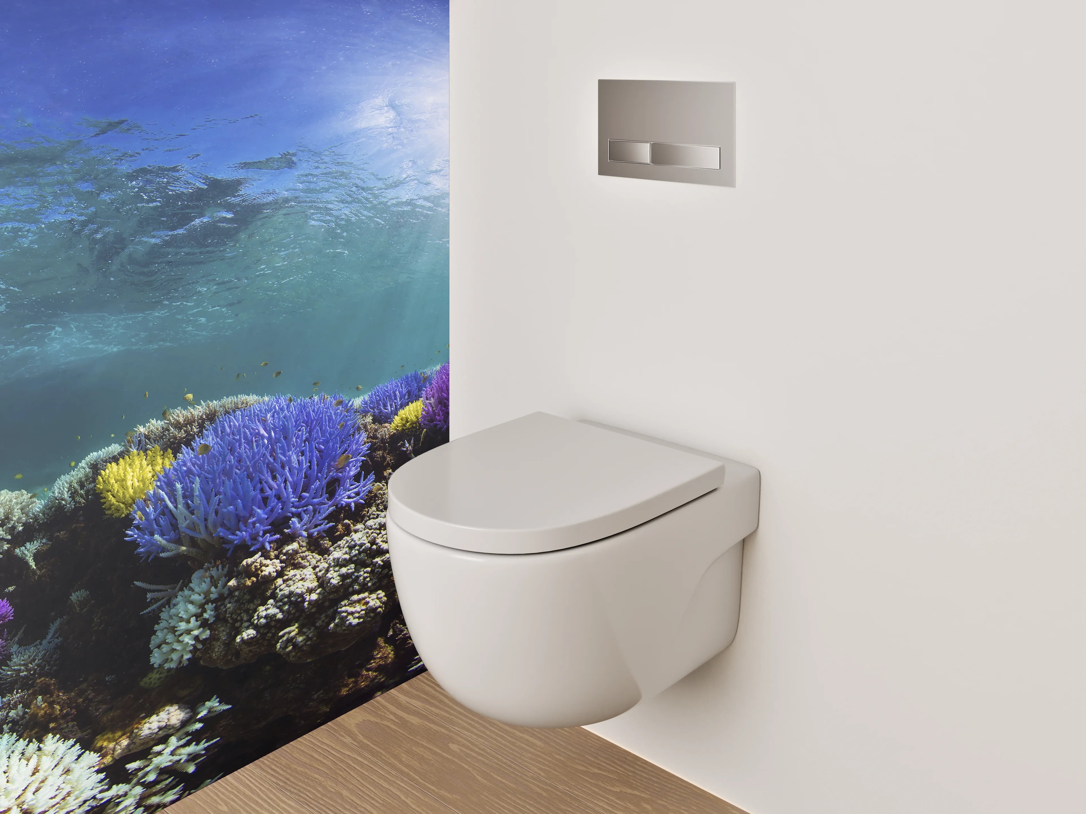 WC-Rückwand - Farbenfrohe Korallenriff-Unterwasserwelt