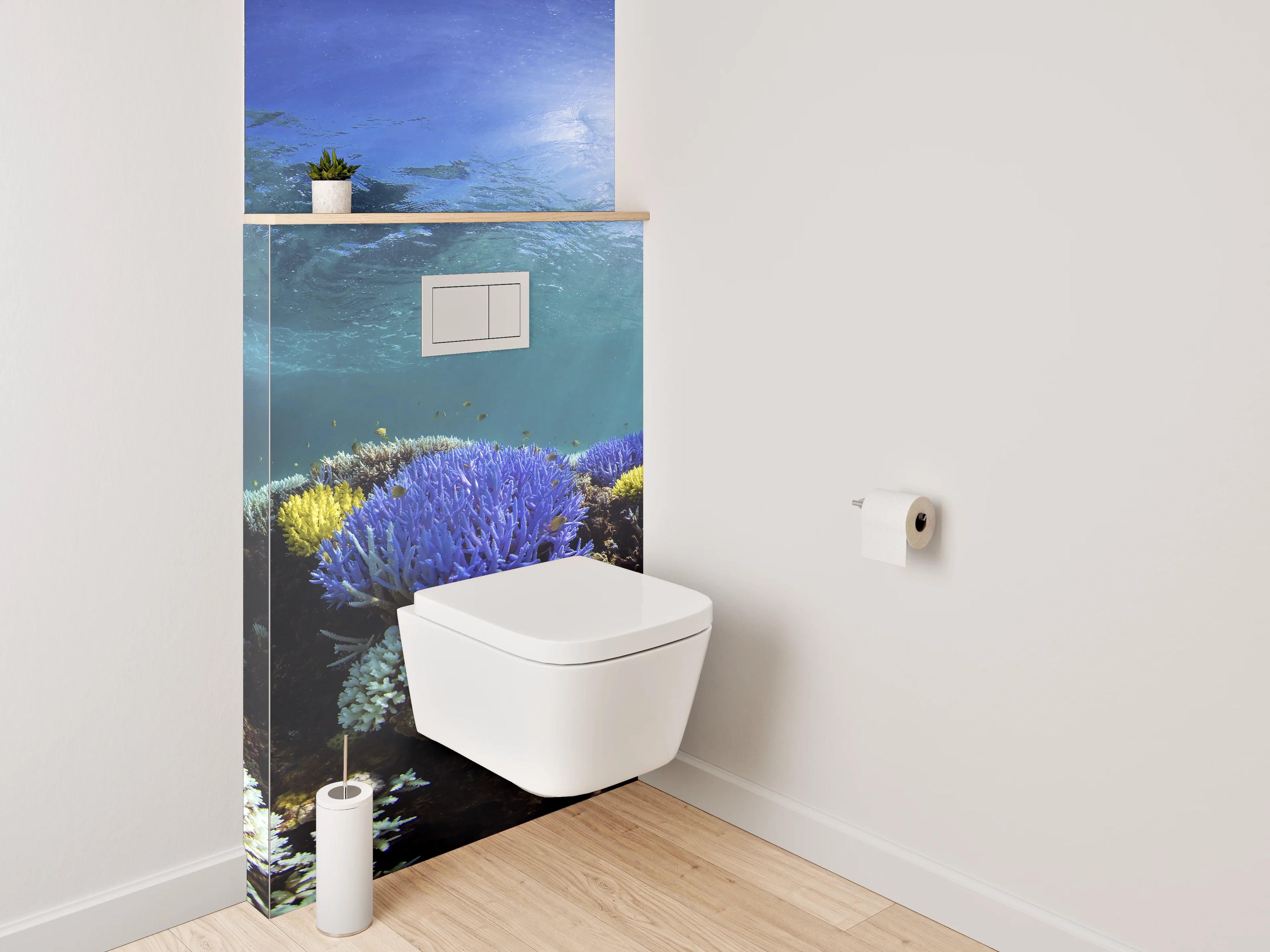 WC-Rückwand - Farbenfrohe Korallenriff-Unterwasserwelt